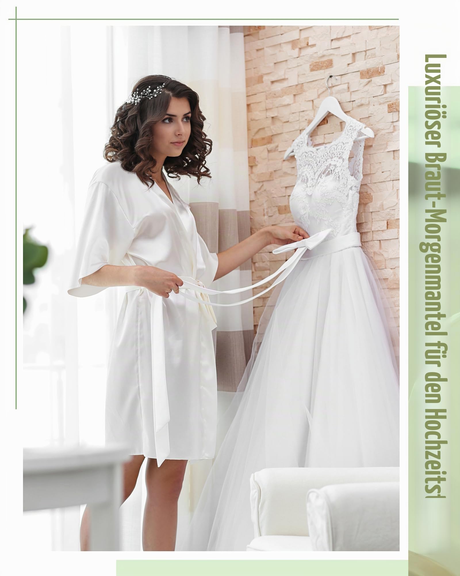 Jecery Das 10-teilige Brautmantel-Set beinhaltet 9 Kimono-Brautjungfern-Bademäntel für die Hochzeit, kurz bestickt, Brautparty-Roben