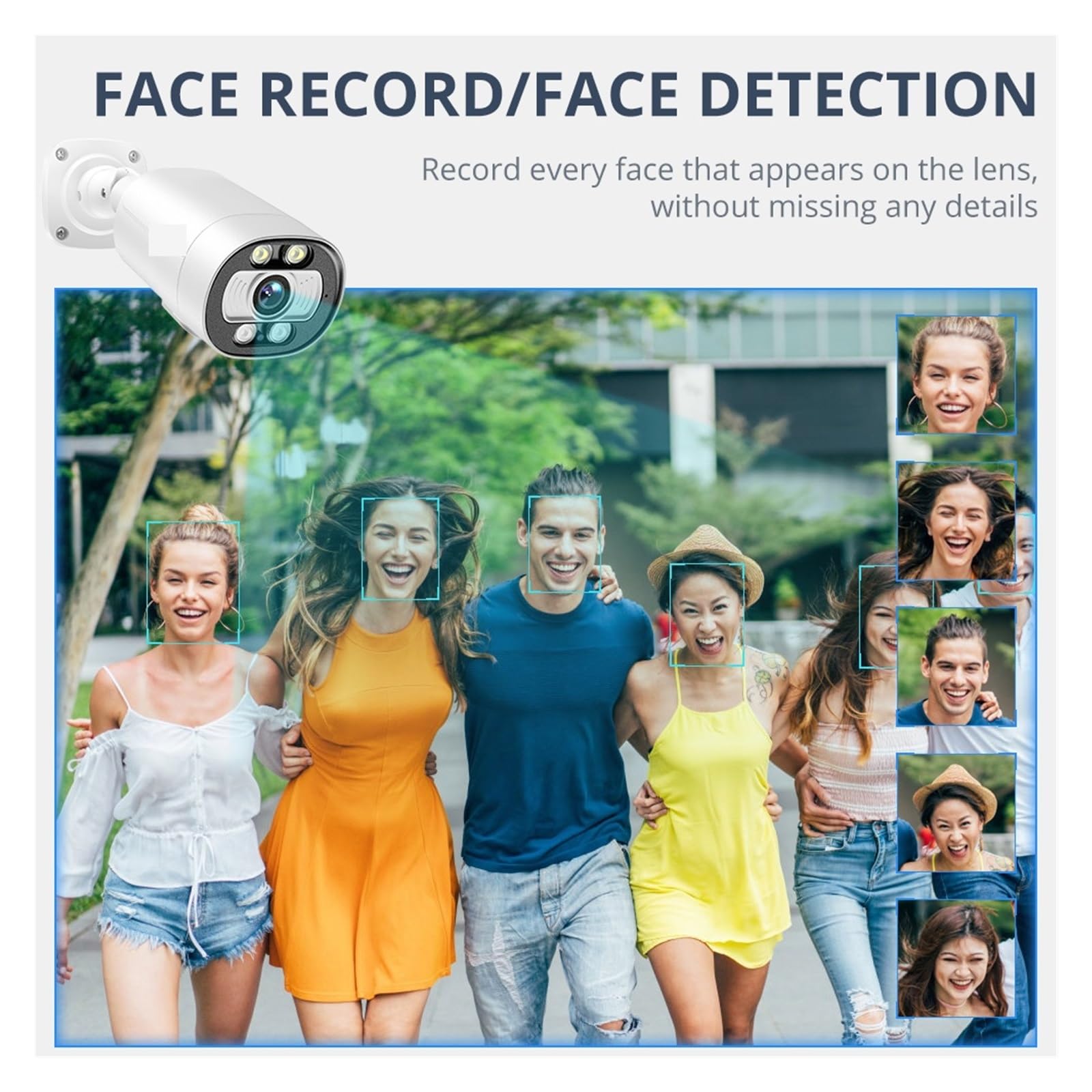 8CH 4K 5MP PoE Sistema De Cámara De Seguridad AI Detección Facial 8MP CCTV Video Vigilancia Kit De Protección Color Visión Nocturna NVRP2P FáCil De Instalar(4T,8CH NVR 2PCS CAM 8MP-01)