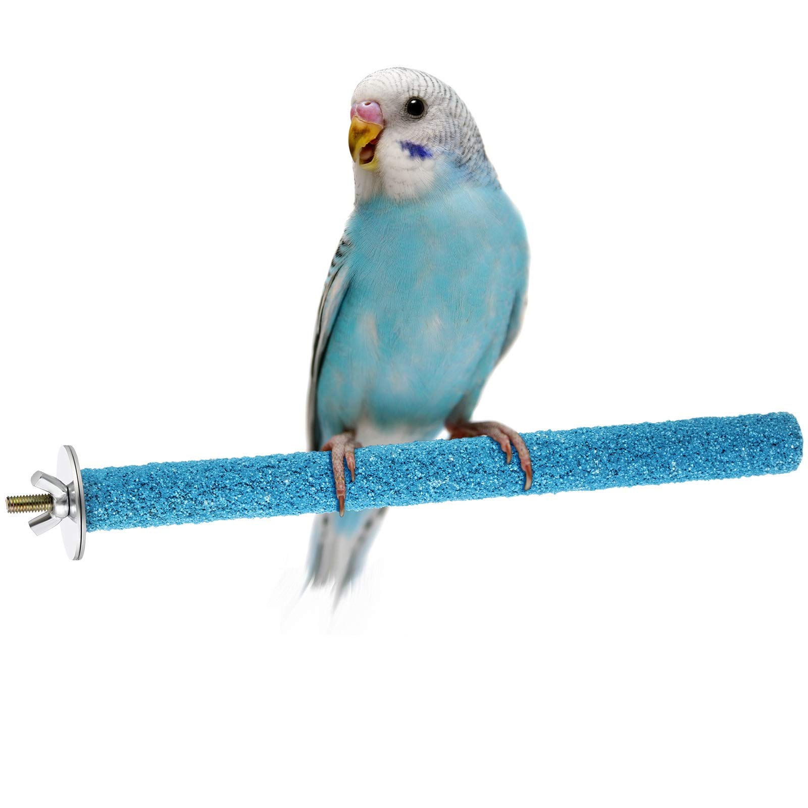 Frienda Bird Perches Budgie Chew Stand Bird Stand Sticks Interactive Bird Cage Perches for Parrot Cockatiel Budgie for Cage Training (Blue)