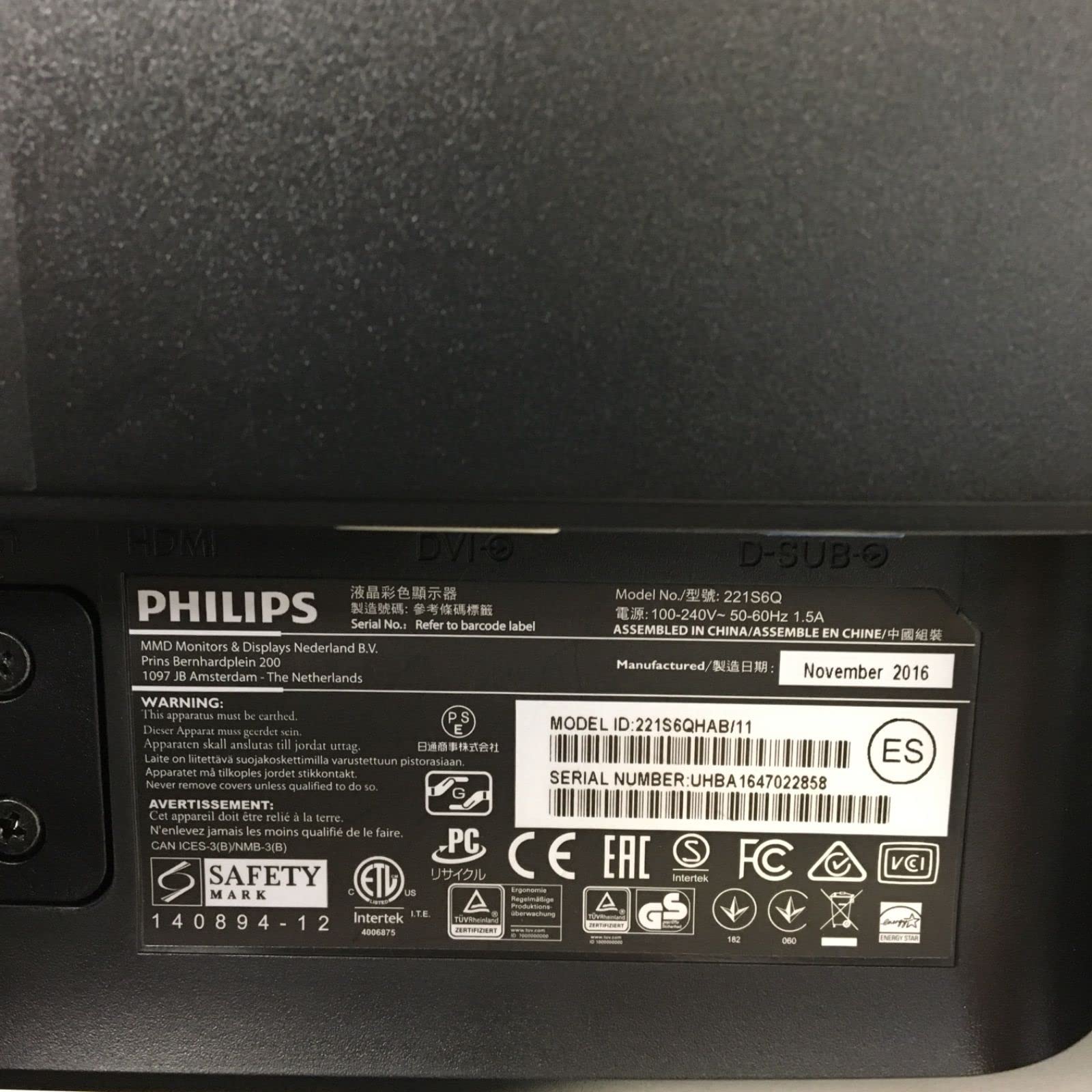 Amazon.co.jp: 221S6QHAB/11 [21.5型ワイド液晶ディスプレイ ブラック 