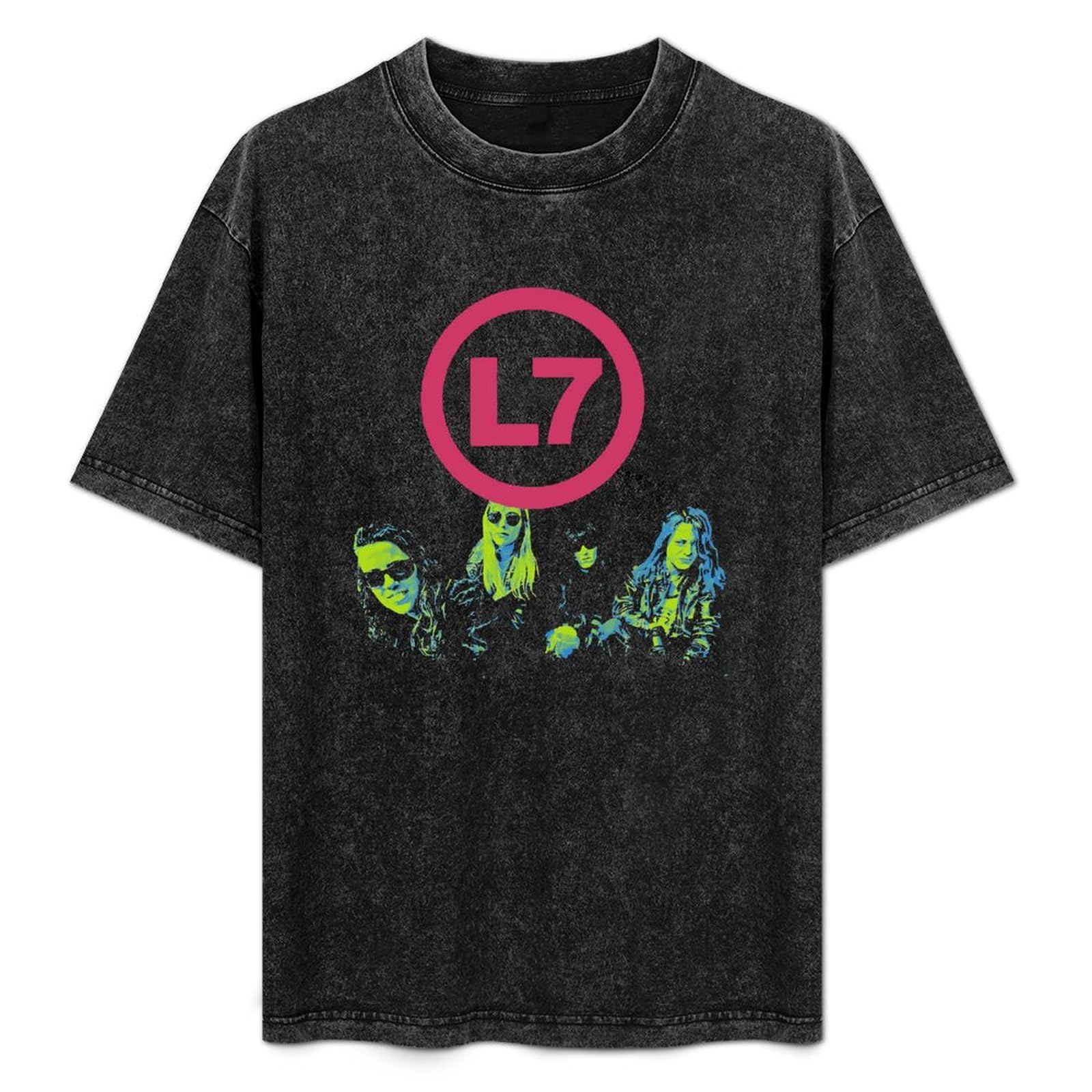 L-7 Band Mens T-Shirt Black Graphic Unisex Tee Shirt XXL