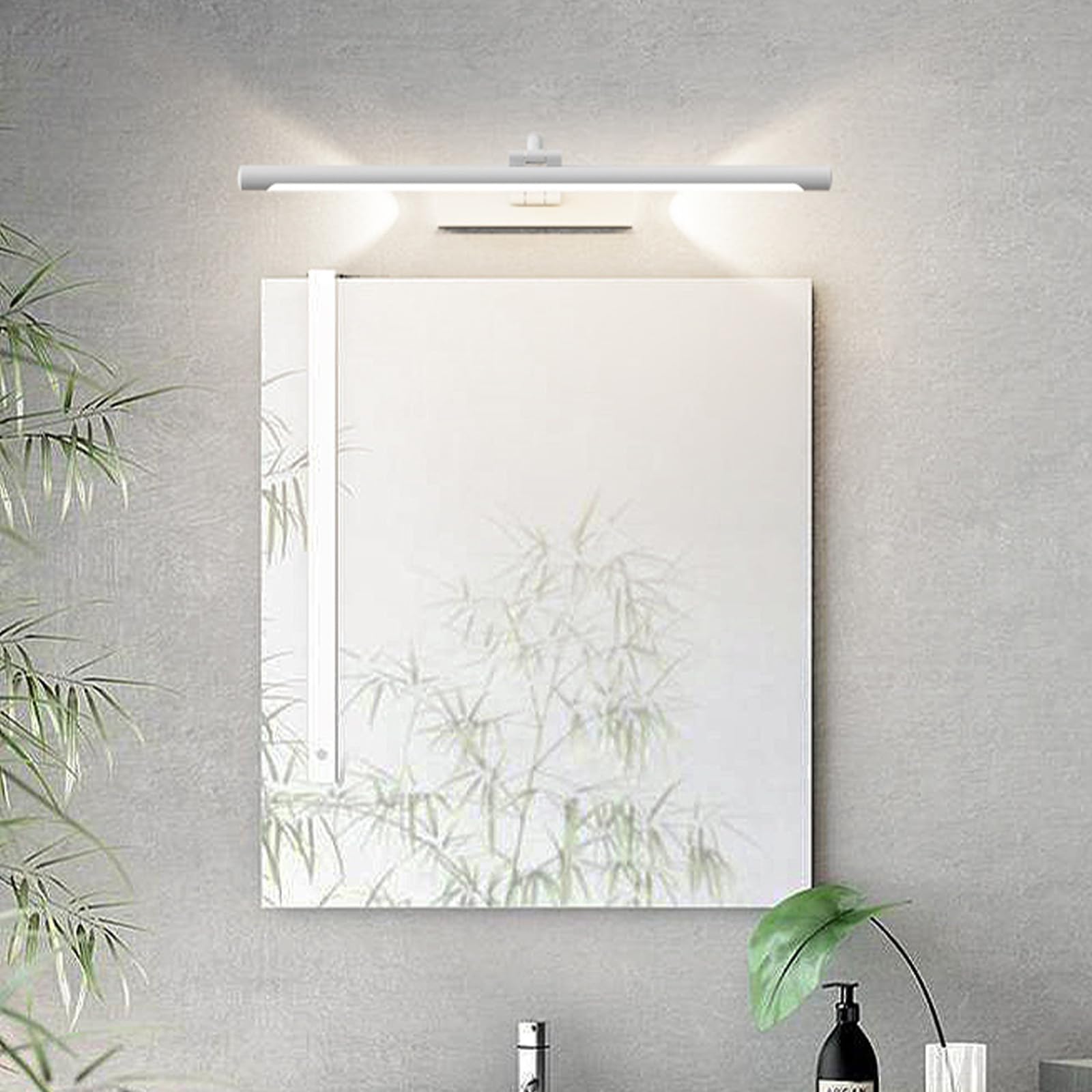 LED Spiegelleuchte Bad Wandleuchte 320° Drehung Einstellbarer Winkel Wandleuchten Bildbeleuchtung Wasserdicht Wandbeleuchtung Wohnzimmer Schlafzimmer Schminktisch (Weißes Neutrales Licht,40cm)