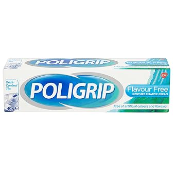 Poligrip Denture Fixadent Cream Flavour Free 40g x 12 Packs