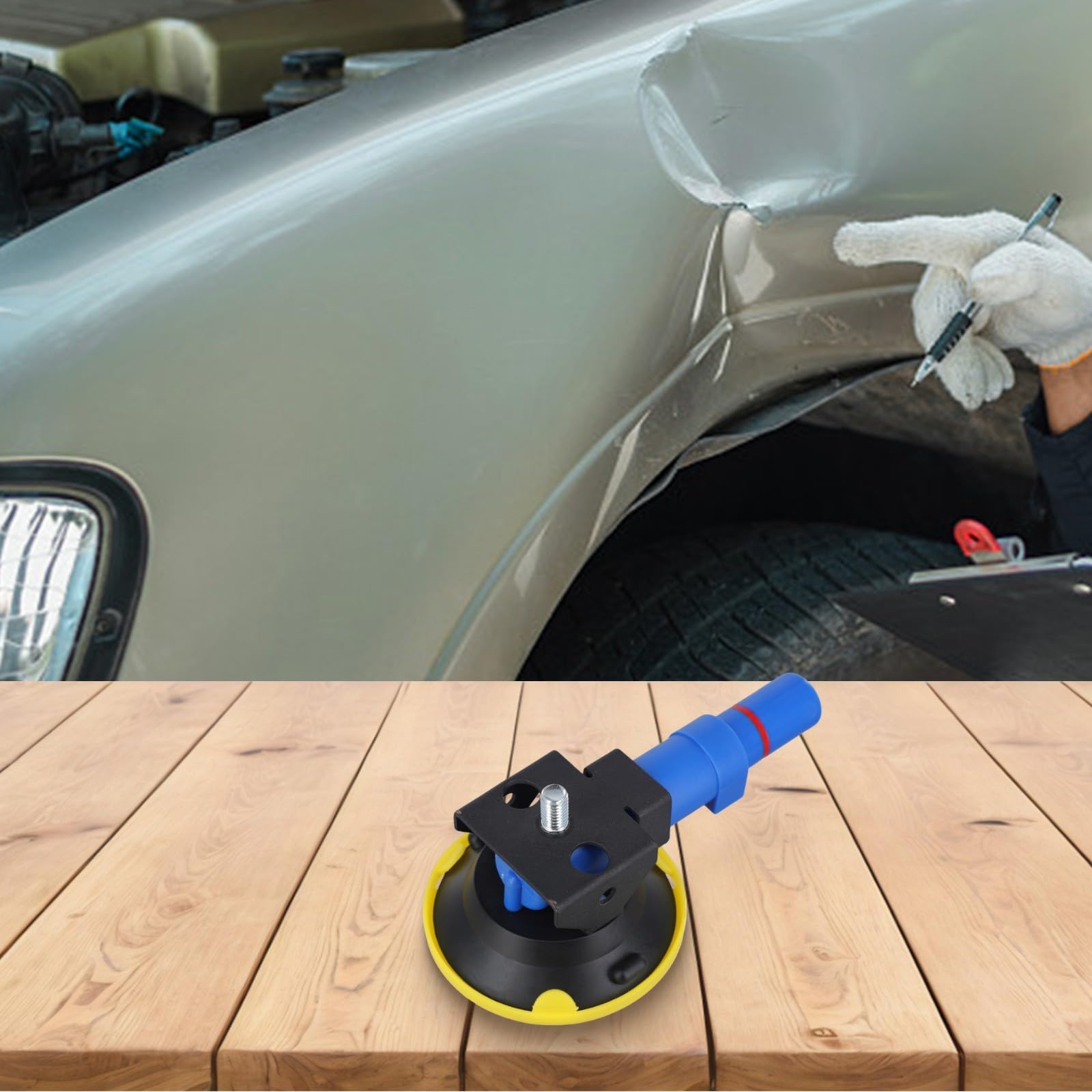 Strumento efficiente per la rimozione delle ammaccature, resistente, 75 mm, ventosa a vuoto con pompa a mano (filettatura M8)
