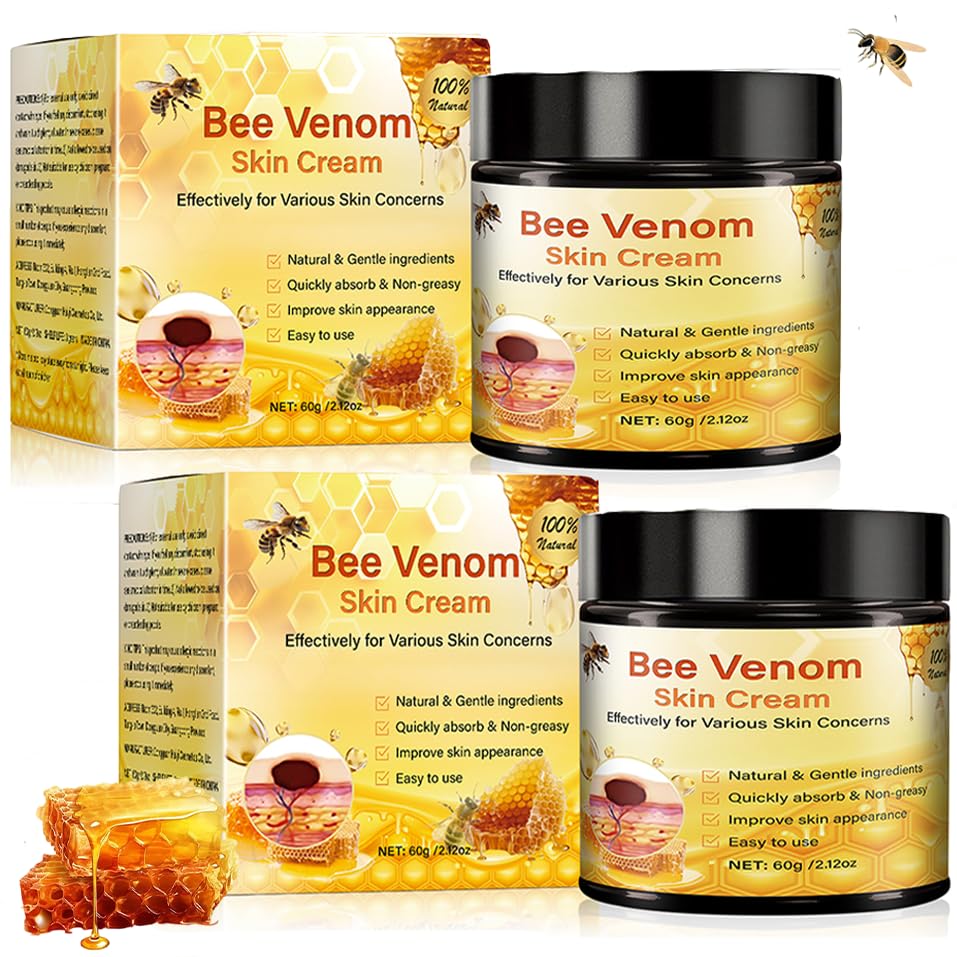Vivipop 2026 Bee Venom Comprehensive Cream - 2PCS Bee Venom Skin Treatment Cream for Face and Body,Hydrating & Firming, 2025 Professional Natural Skin Restoration Moisturizer For Women Men