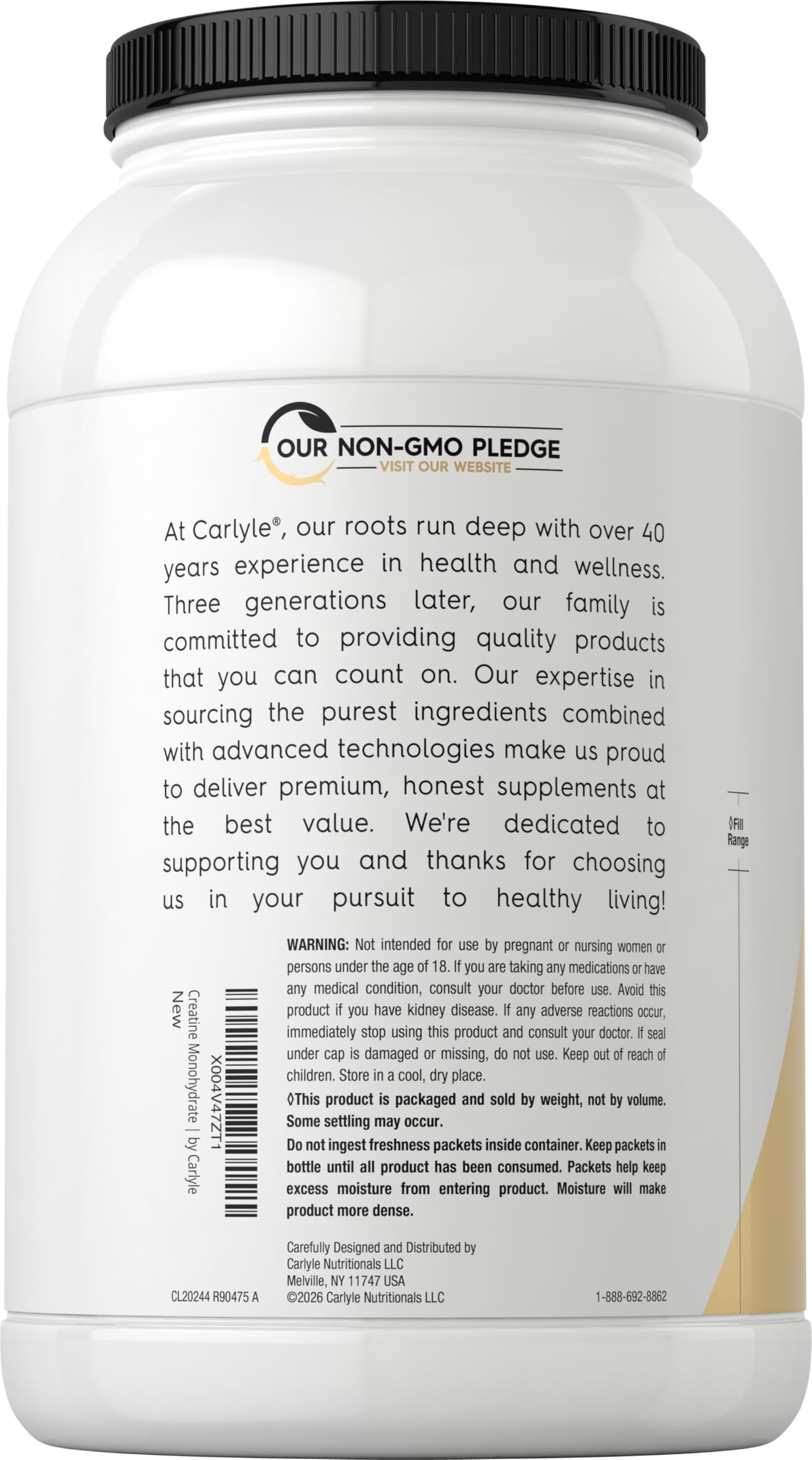 Carlyle Creatine Monohydrate Powder 5000mg | 200 Servings | Unflavored — Amazon image 3