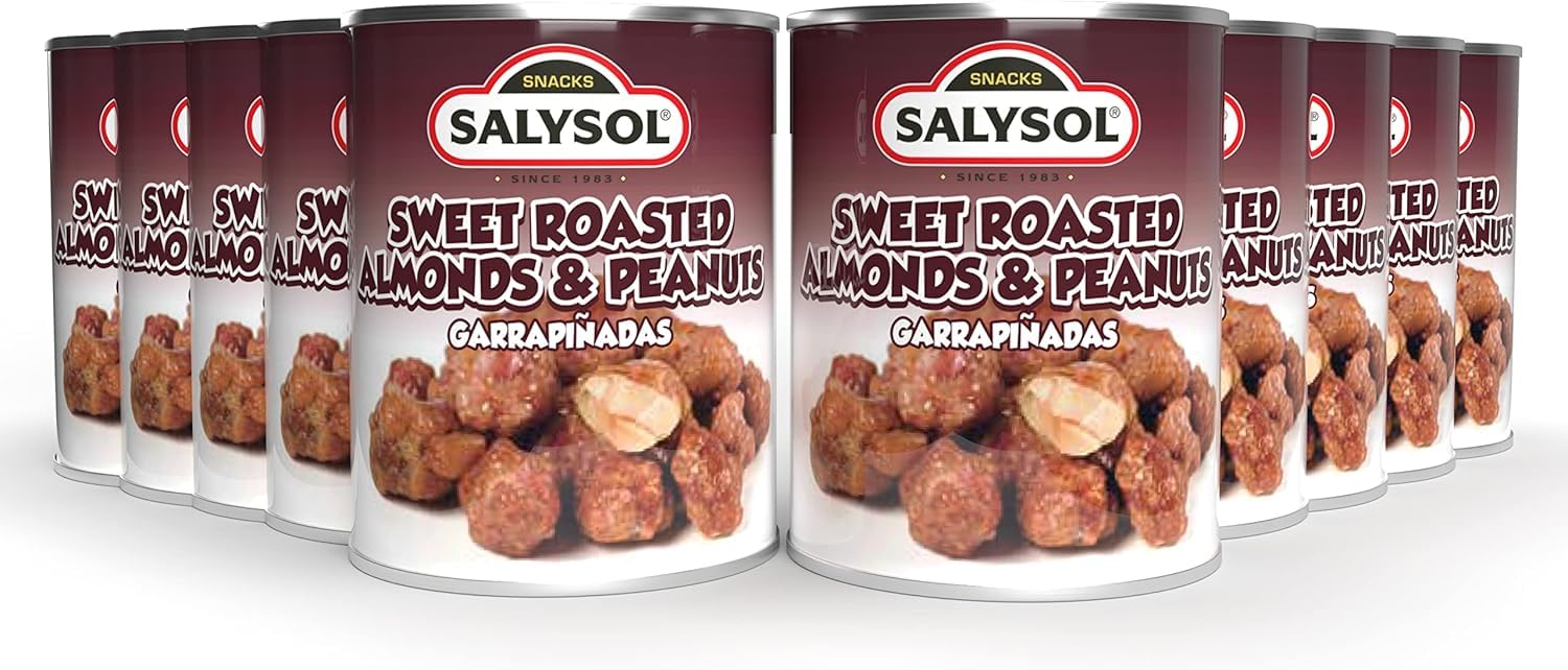 SALYSOL Frutos secos garrapiñados mezcla 10x50g almendras tostadas cacahuetes