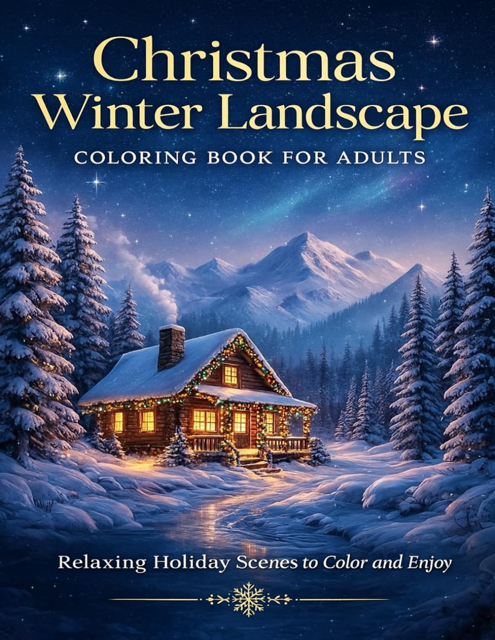 Christmas Winter Landscape Coloring Book for Adults: A Relaxing Collection of Snowy Cabins, Peaceful Forests, and Cozy Holiday Scenes for Stress Relief & Winter Mindfulness