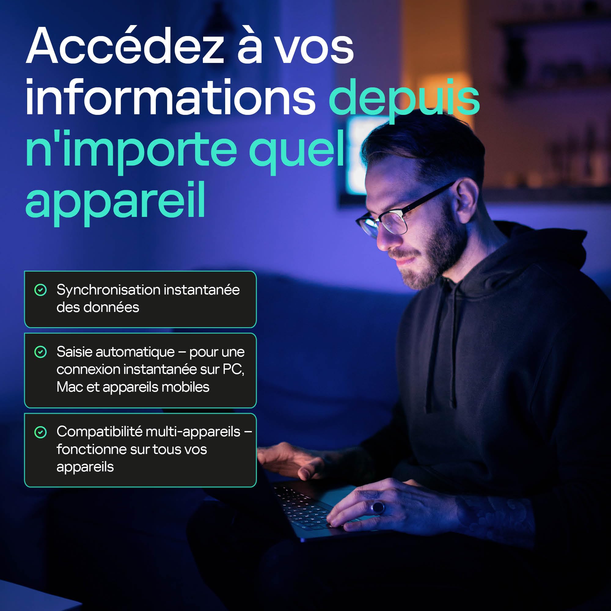 Kaspersky Password Manager | Nombre d'appareils illimité | 1 Compte Utilisateur | 1 An | Windows/Mac/Android/iOS | Code d’activation – Envoi par Email