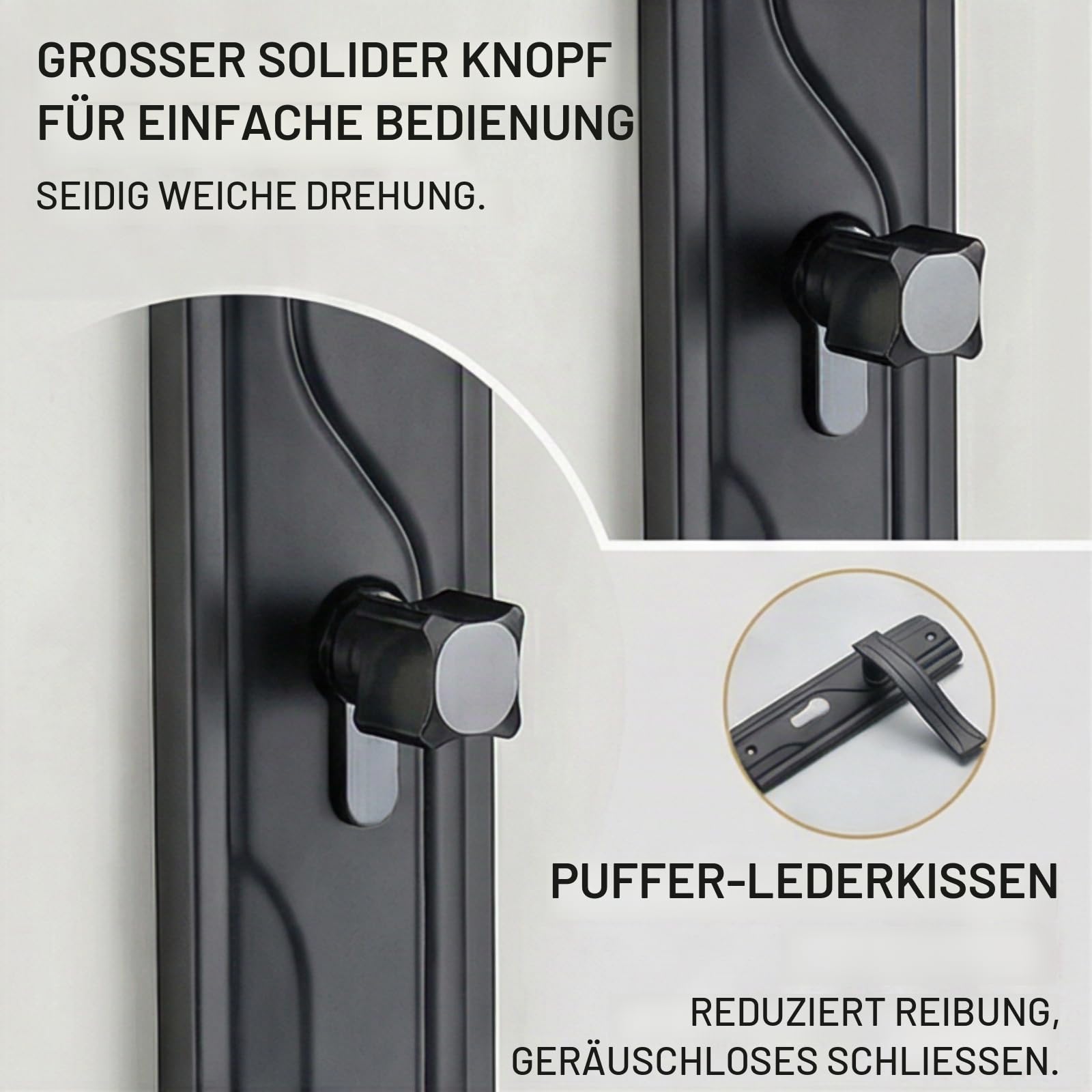 Pilipane Türschloss mit Schlüssel Set, Universelles Komplettes Türschloss-Set aus Manganstahl, Verdickter Griff, Stumm Lager Türklinke Schloss, Für Schlafzimmer, Badezimm, Wohnzimmer