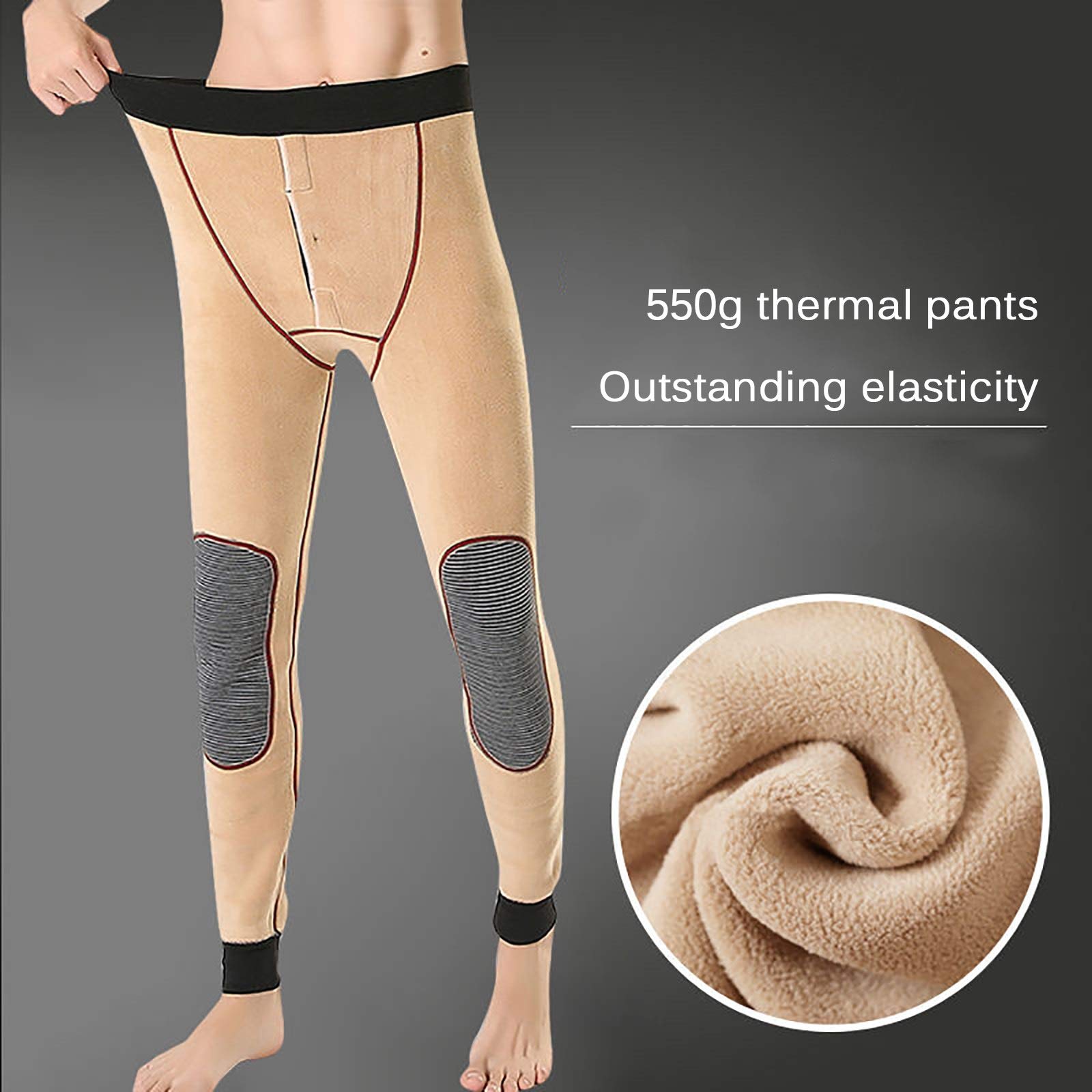 G&F Pantalones Térmicos Hombres Calzoncillos Largos Calentar Suave Cómodo Ropa Interior Leggings Bottoms (Color : Black, Size : 3XL)