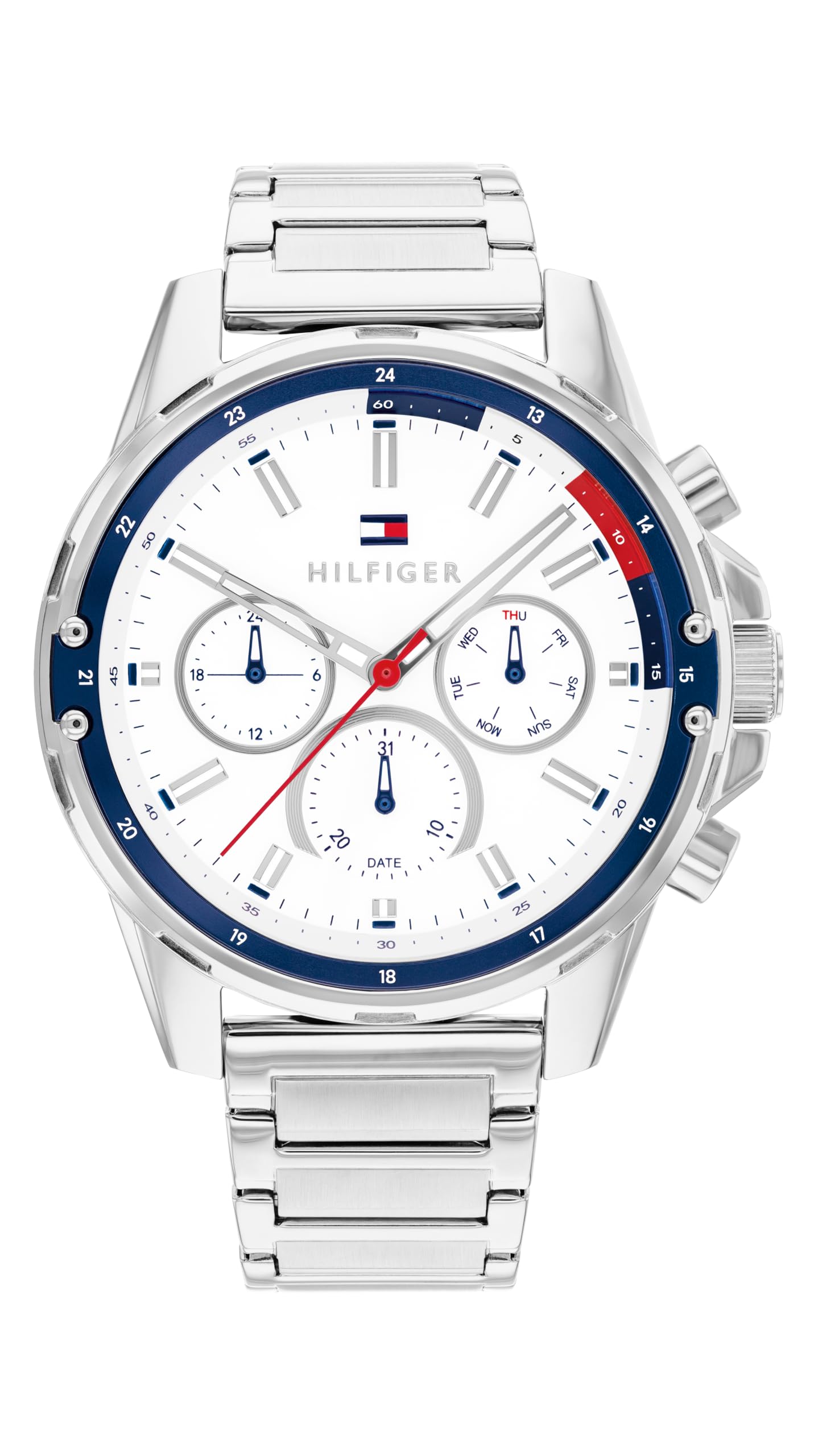Tommy Hilfiger Orologio Multifunzione Analogico al Quarzo da Uomo con Cinturino in Acciaio Inossidabile o in Silicone