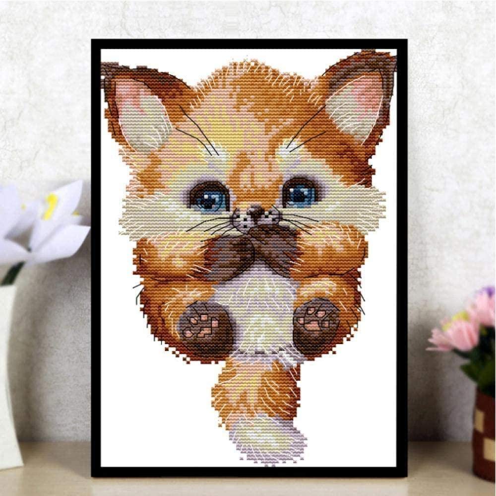 Tapisserie animal mignon 20x30cm kit broderie complet DIY fil coton HD pour débutants enfants