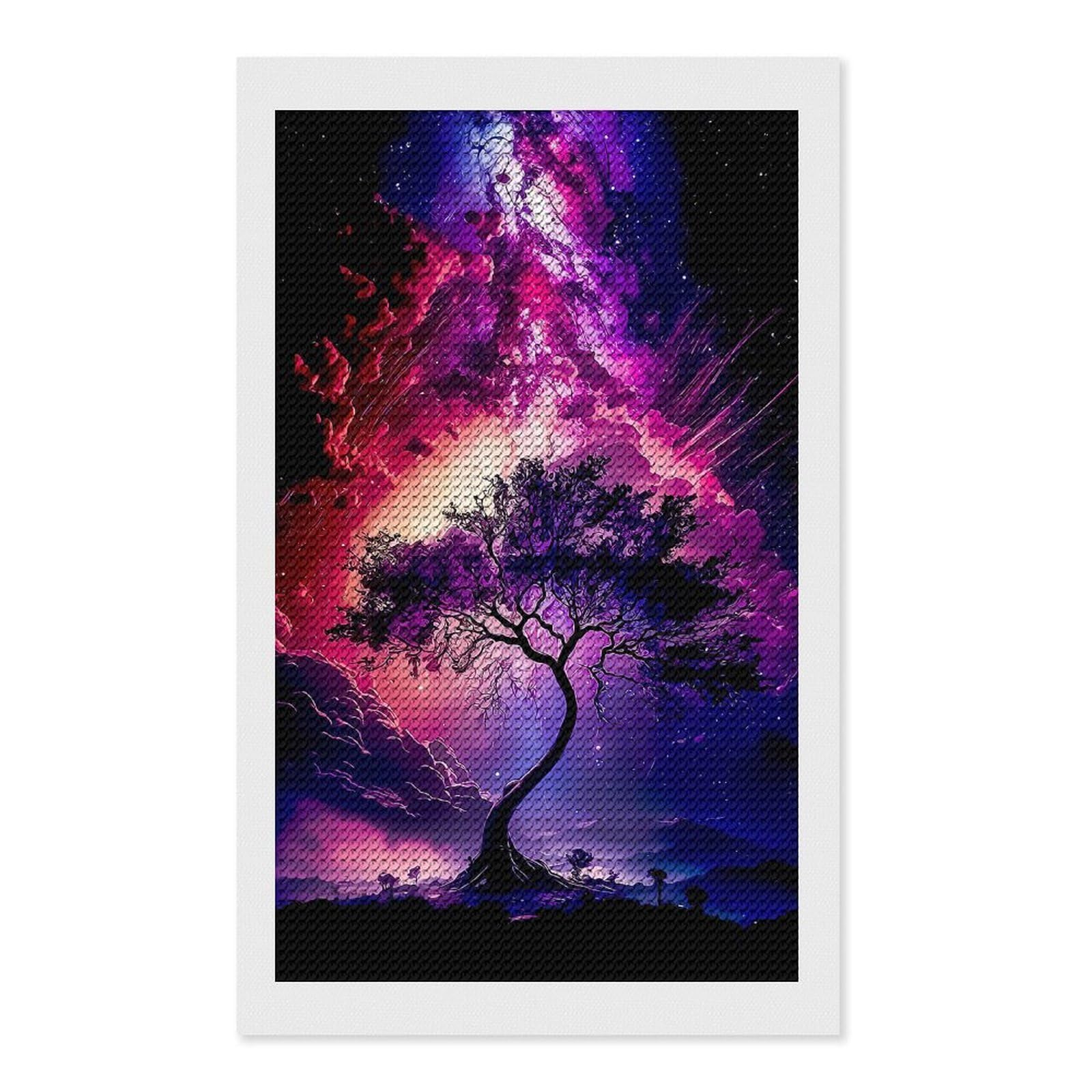 Junmoney Fantasy Landscape DIY Diamond Art Canvas Kit 12"x20", for Teens, Aesthetic Room Decor, Farmhouse Decor, Canvas Picture, Birthday Gift