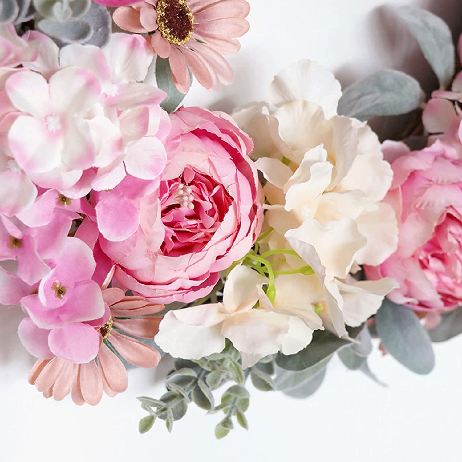 Ghirlanda Di Peonie Artificiali Per Porta D'ingresso – Decorazione Primaverile Ed Estiva, Fiori Finti Realistici, Facile Da Installare