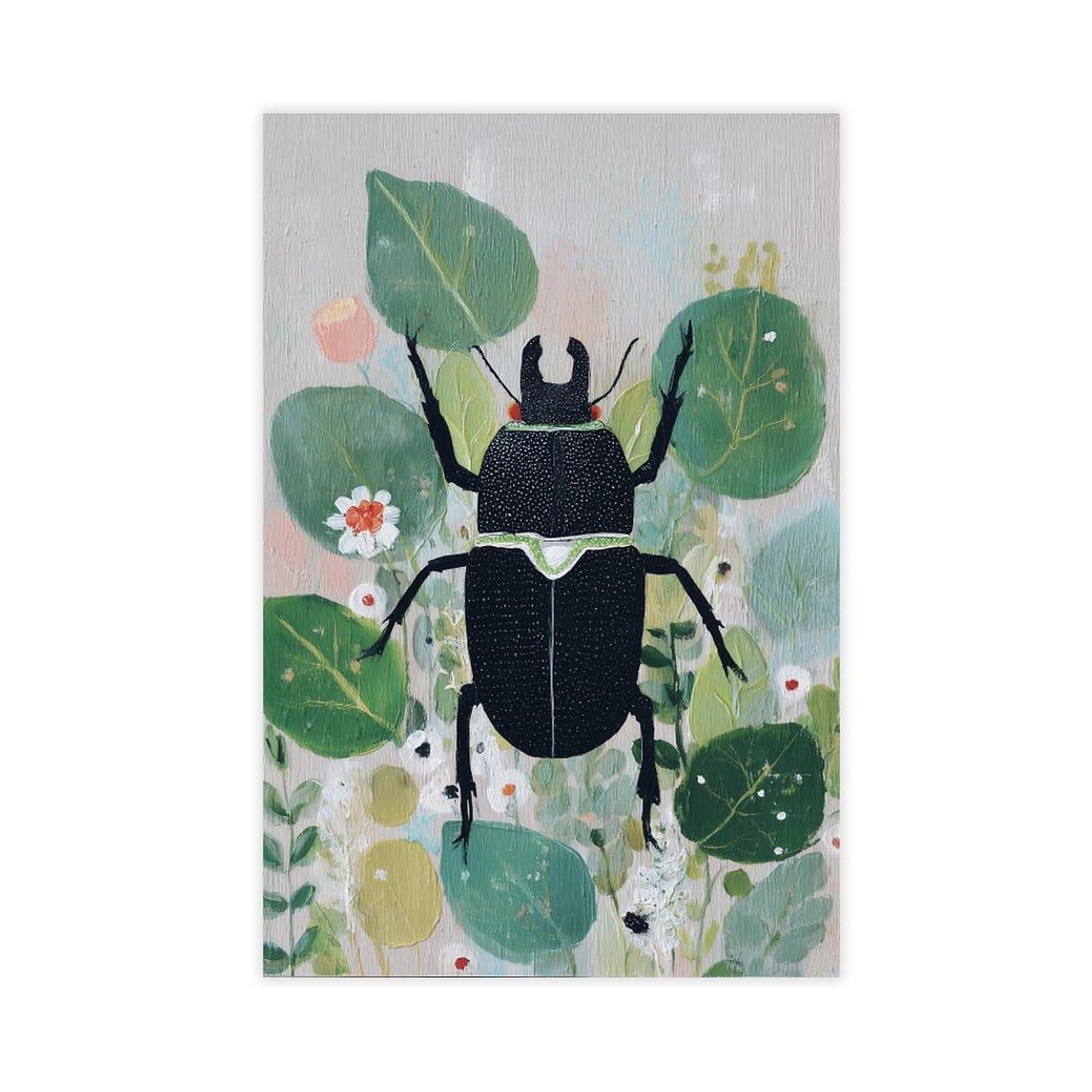 Ywtjax Unframe-Style Beetle Poster Canvas Poster For Living Room Decor Gift