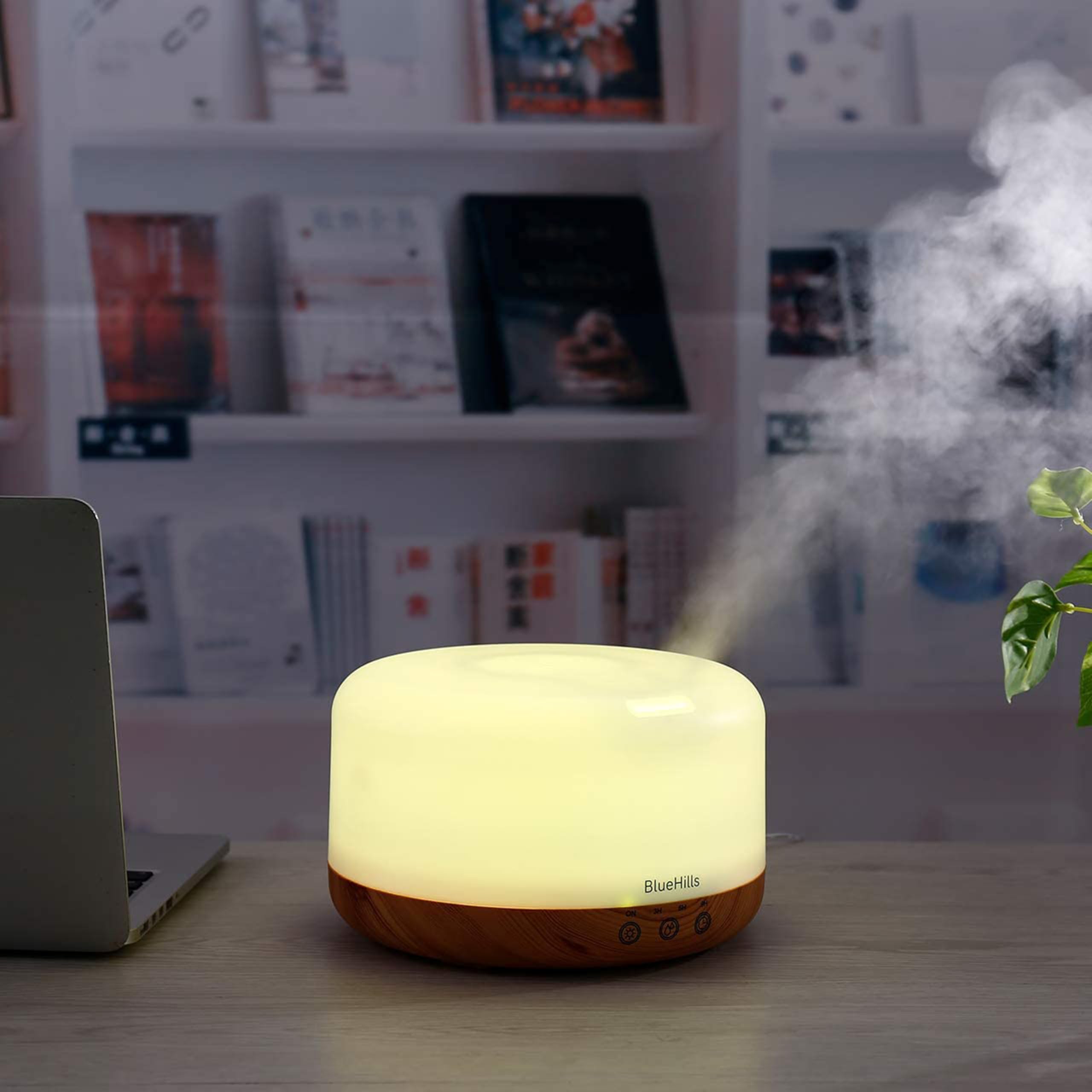 BlueHills Humidificador de aromaterapia con difusor de Aceite Esencial con Control Remoto y Temporizador para una casa Grande Extra Grande Multi