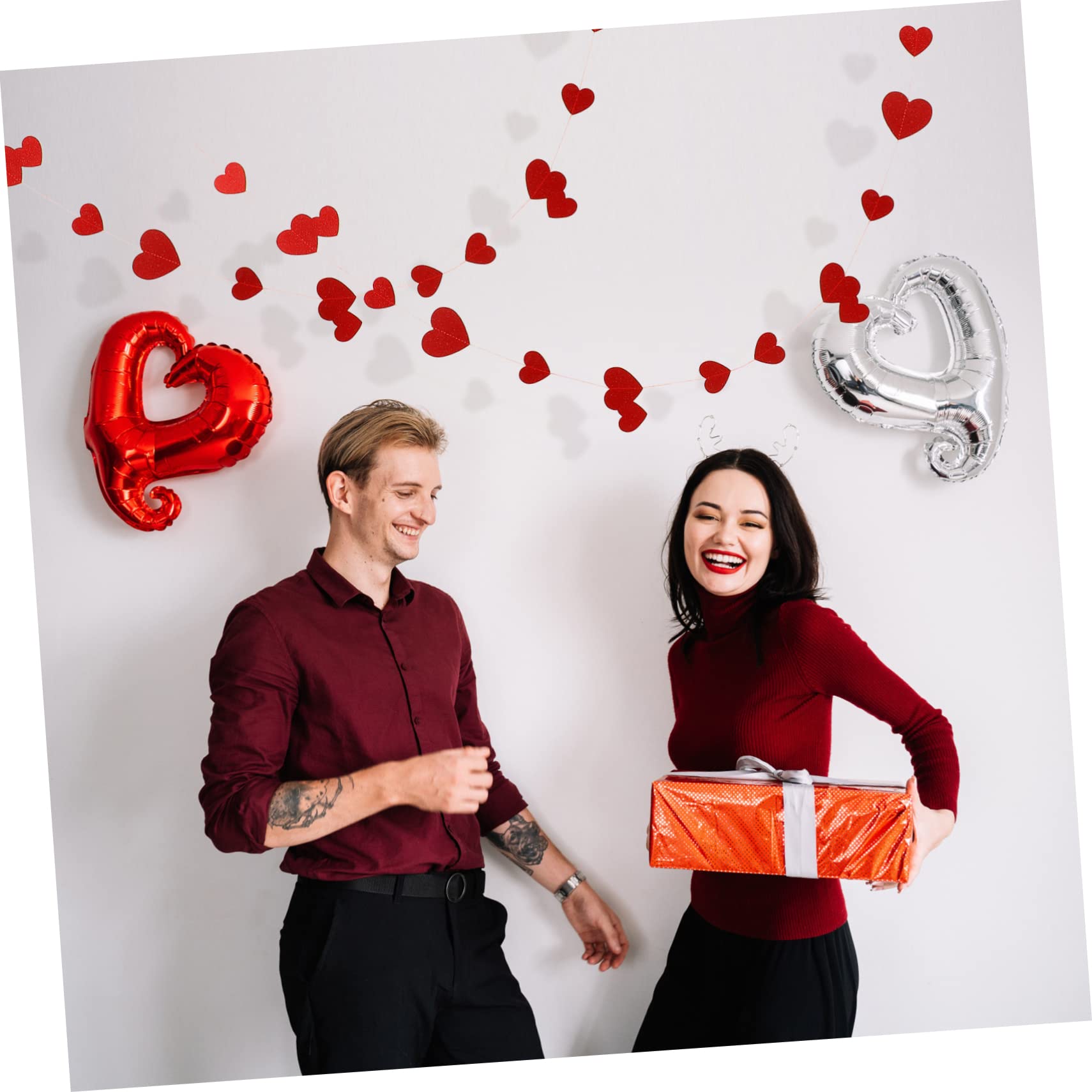 ABOOFAN 1packung Herzförmige Papiergirlande Mit Für Valentinstag Dekoration Für Hochzeiten Partys Und Romantische Anlässe Kreative Raumgestaltung Und Festliche