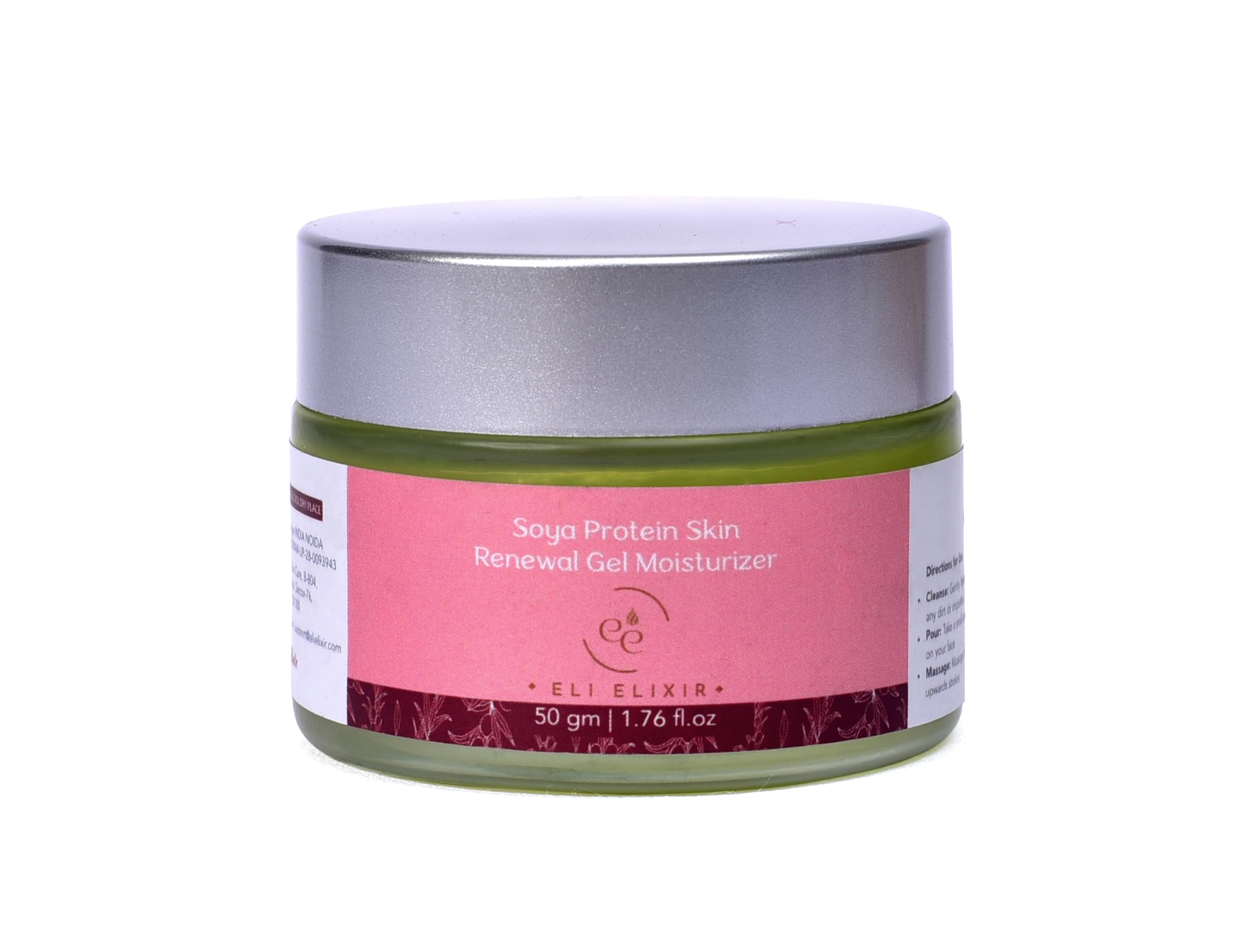 Eli Elixir Soya Protein Skin Renewal Gel Moisturizer with Olive Squalane & Liquorice, Collagen Booster, Bightens, Improves Skin Texture, Anti Aging, Reduces Fine Lines, Dryness - 50g