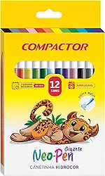 Caneta Hidrográfica Compactor Neo-Pen - 12 Cores