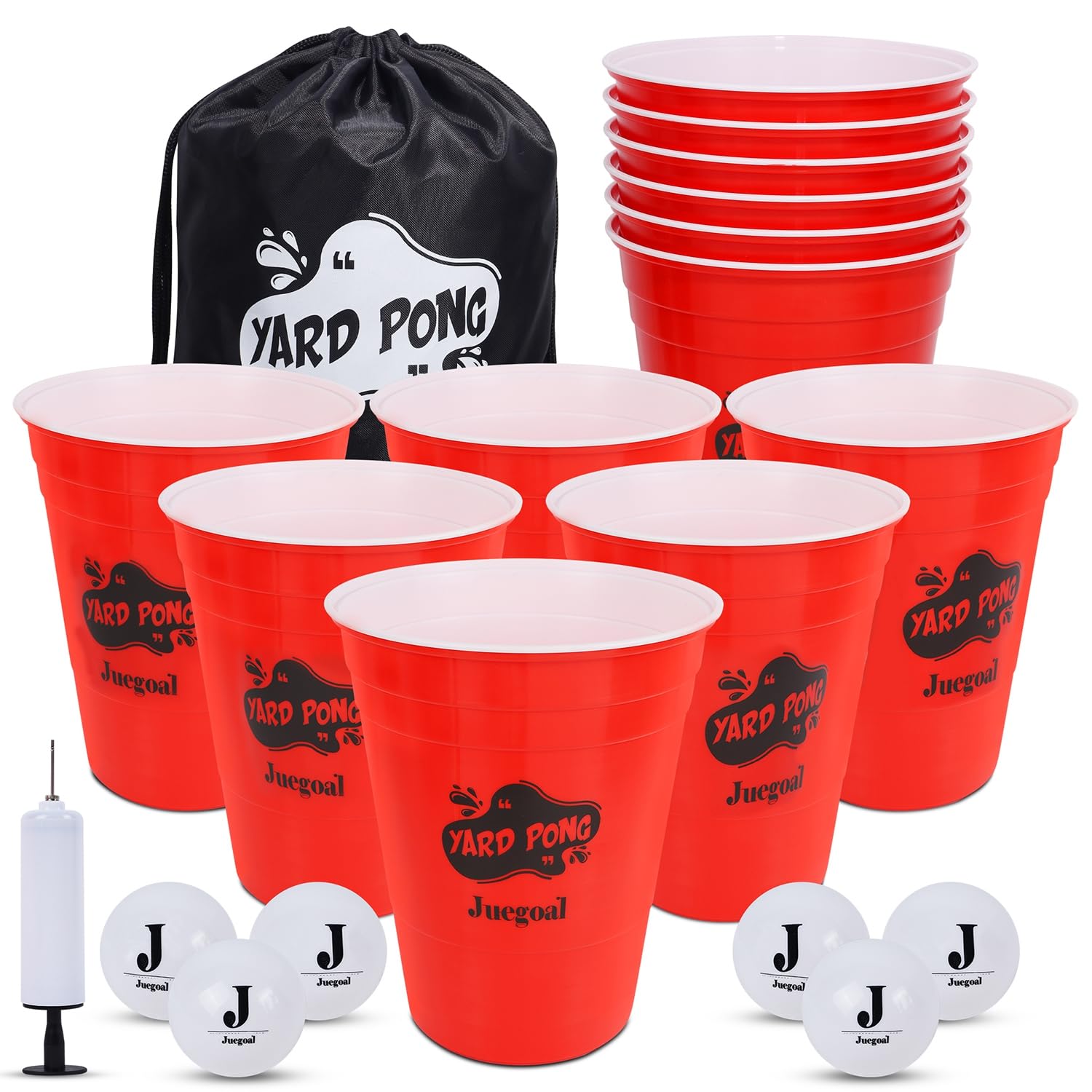 Juegoal Giant Outdoor Game, Yard Game Toss Game Set with Durable Buckets and Balls, Throwing Game for Beach, Camping, Lawn, Tailgating and Backyard