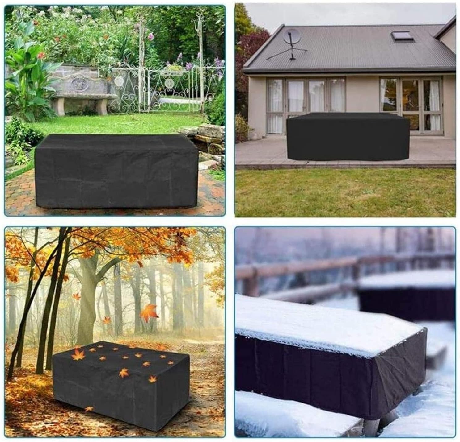 Futro outdoorowe, wodoodporne, 80 x 80 x 120 cm, ochraniacz na stół i sofę, pyłoszczelny, łatwy do złożenia, odporny na warunki atmosferyczne, do użytku w ogrodzie i na tarasie.