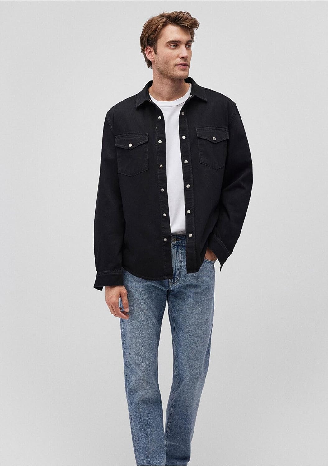 TED DENIM SHIRT IN BLACK
