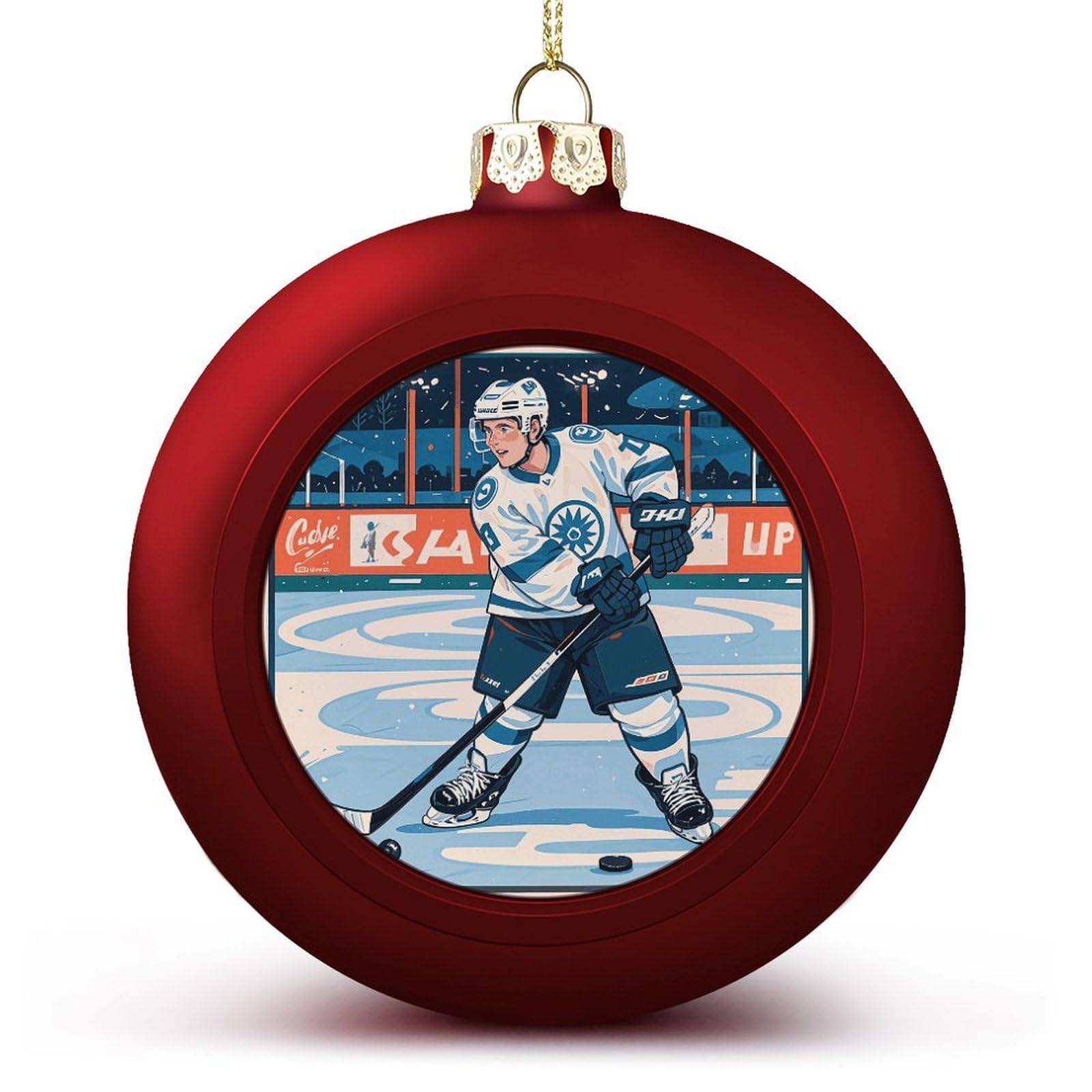 Boules de Noël hockey sur glace rouges : le cadeau idéal pour fan de sport