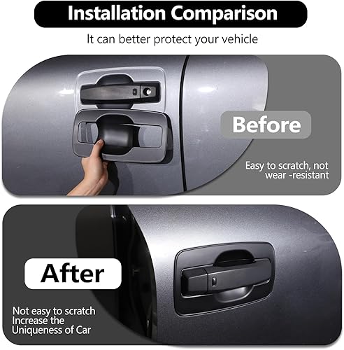 Miniatura 5 de Cubierta adhesiva para cubierta de cuenco de puerta exterior de automóvil compatible con Nissan Titan 2016-2023, decoración de marco protector para