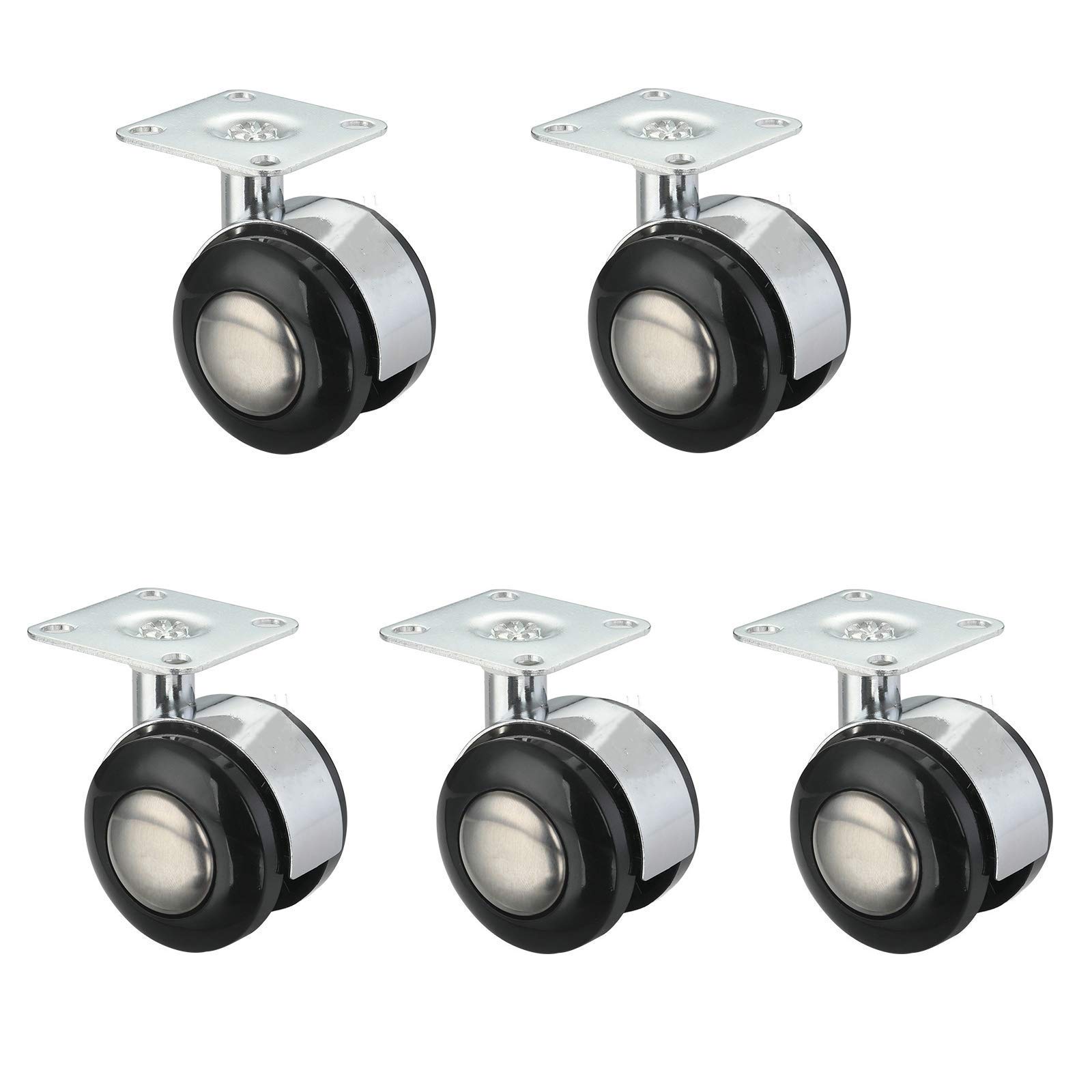 ruedas giratorias para muebles,5 ruedas giratorias para silla de oficina, ruedas giratorias para silla giratoria, ruedas giratorias de placa superior de metal, ruedas de plástico para carros