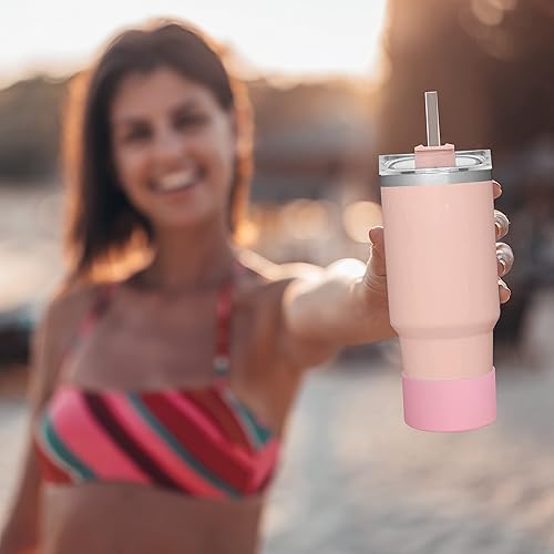 Miniatura 5 de QIANHAI Fundas de silicona para Stanley Quencher de 40 oz y 30 oz, IceFlow de 20 oz y 30 oz, protector de silicona para el fondo de la botella de