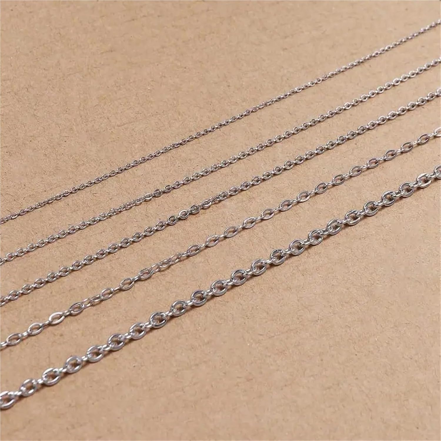 Chain Link 4pcs 5M/Lot 1.2 1.5 2.0 2.4 3.0mm Stainless Steel Bulk Fine Necklace Chain for Extending Length(3.0mm)