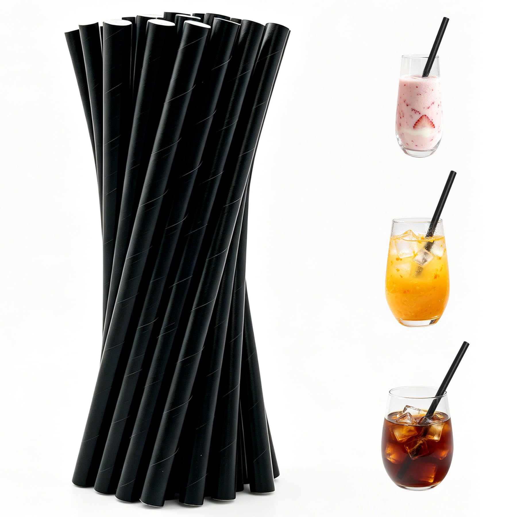 Smoothies Straws, 9mm Wide Paper Disposable Drinking Straw