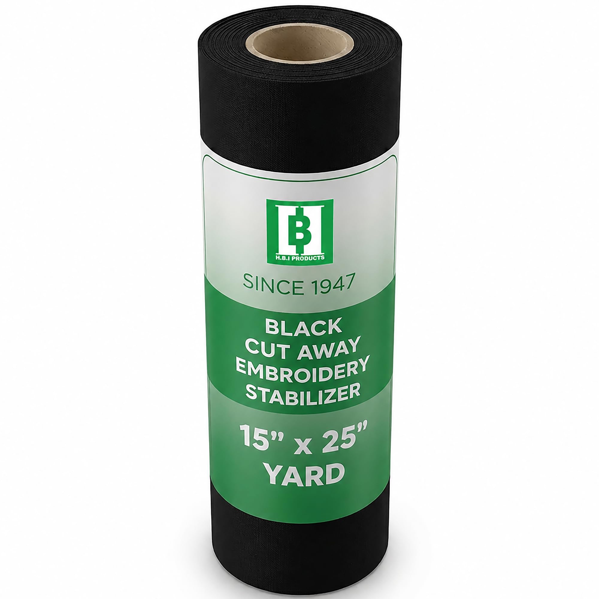 HBI Black Cut Away Embroidery Stabilizer Roll, 2.5 oz, 15 in x 25 yd