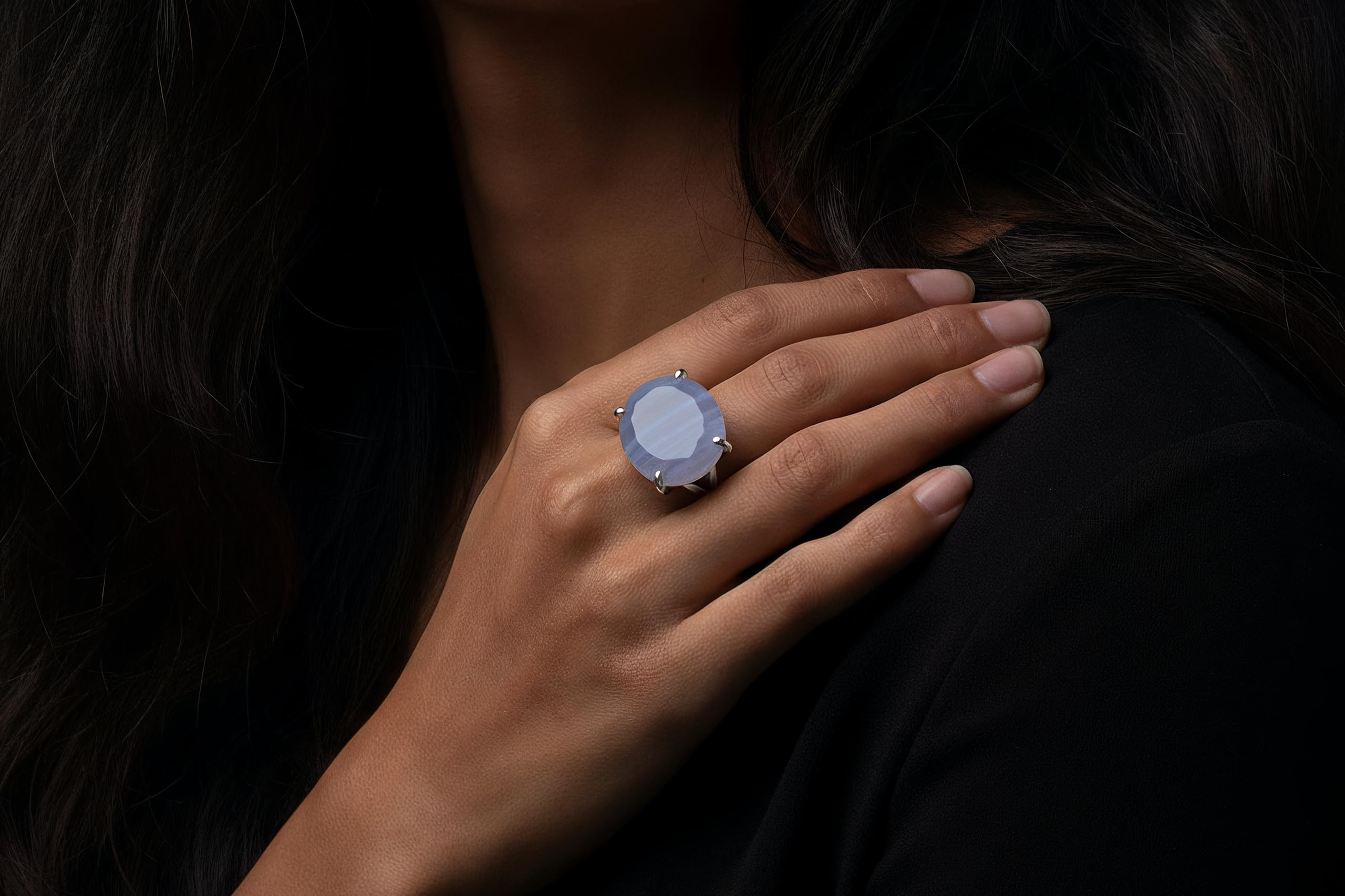 Ovale Spitze Achat Ring - 925 Silber Aussage Schmuck für Frauen - Handgemachte Ringe, Mode Ringe, Boho Ringe für Sie - Benutzerdefinierte Ring - Wählen Sie Ihr Material und Ringgröße