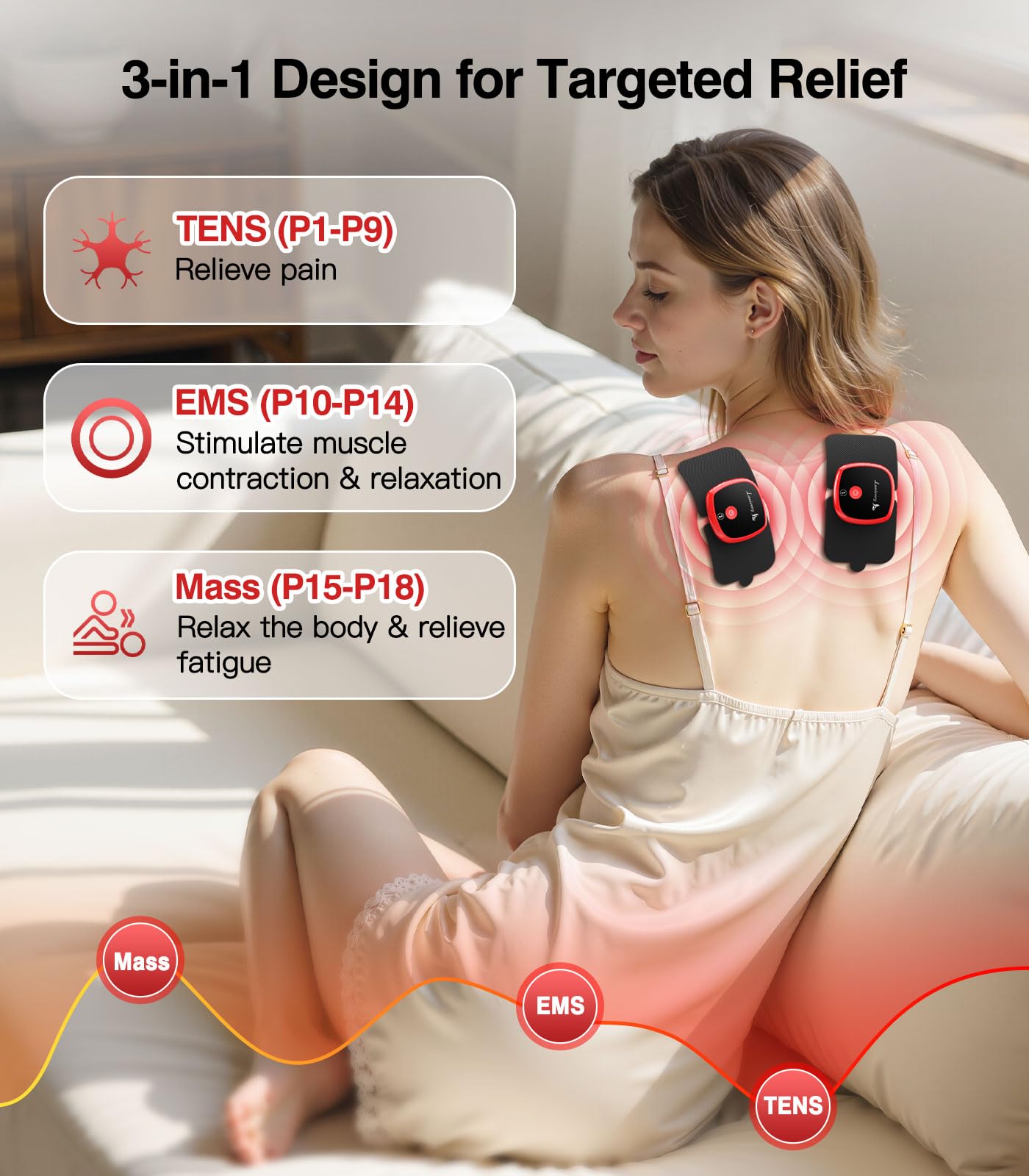 Portable Wireless EMS & Tens Unit Muscle Stimulator for Pain Relief — Amazon image 2