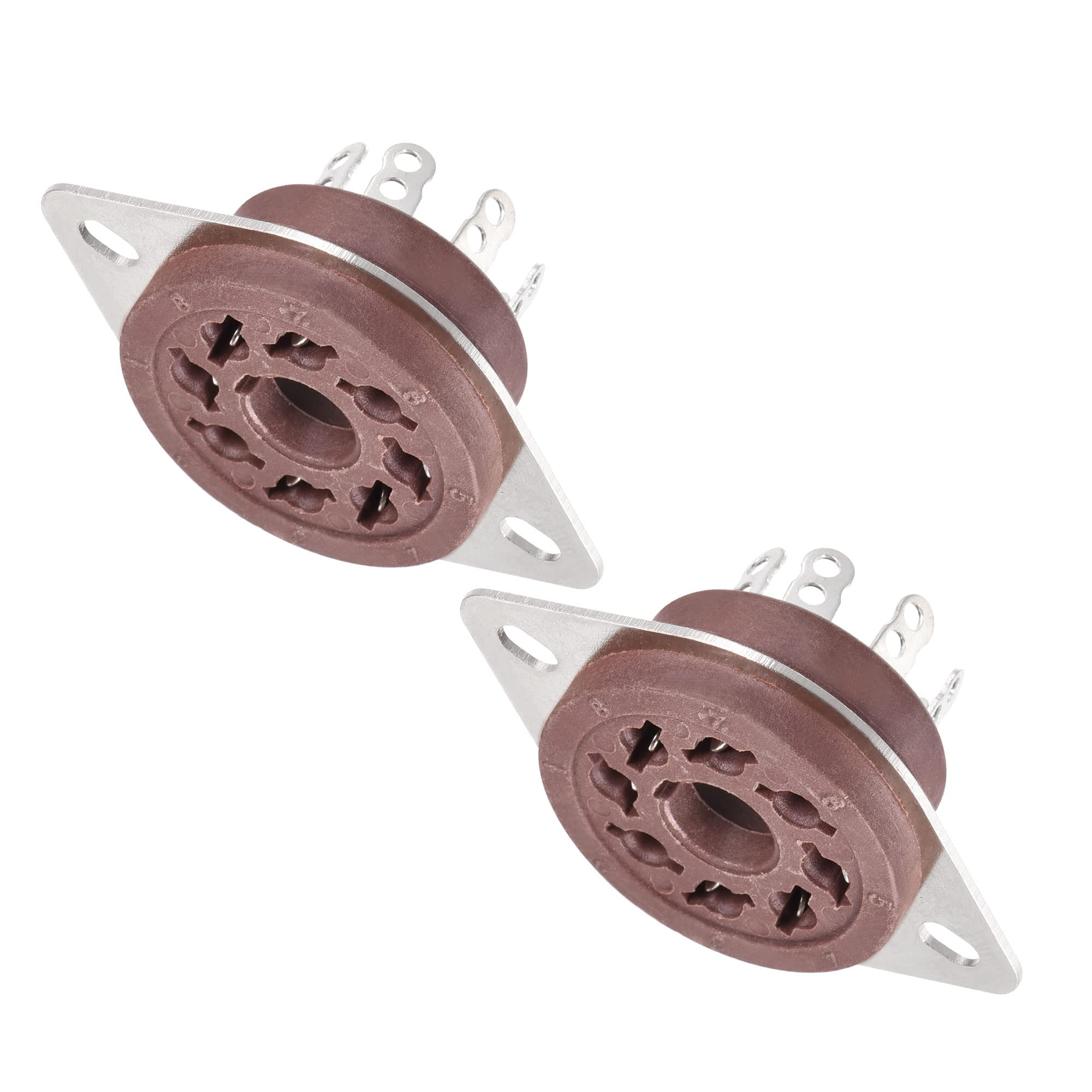 MECCANIXITY 8pin PCB Tube Socket Plastic, Vacuum Tube Protect Tube Pin Socket Tinning Plated, Suitable for 6SL7 Pack of 2