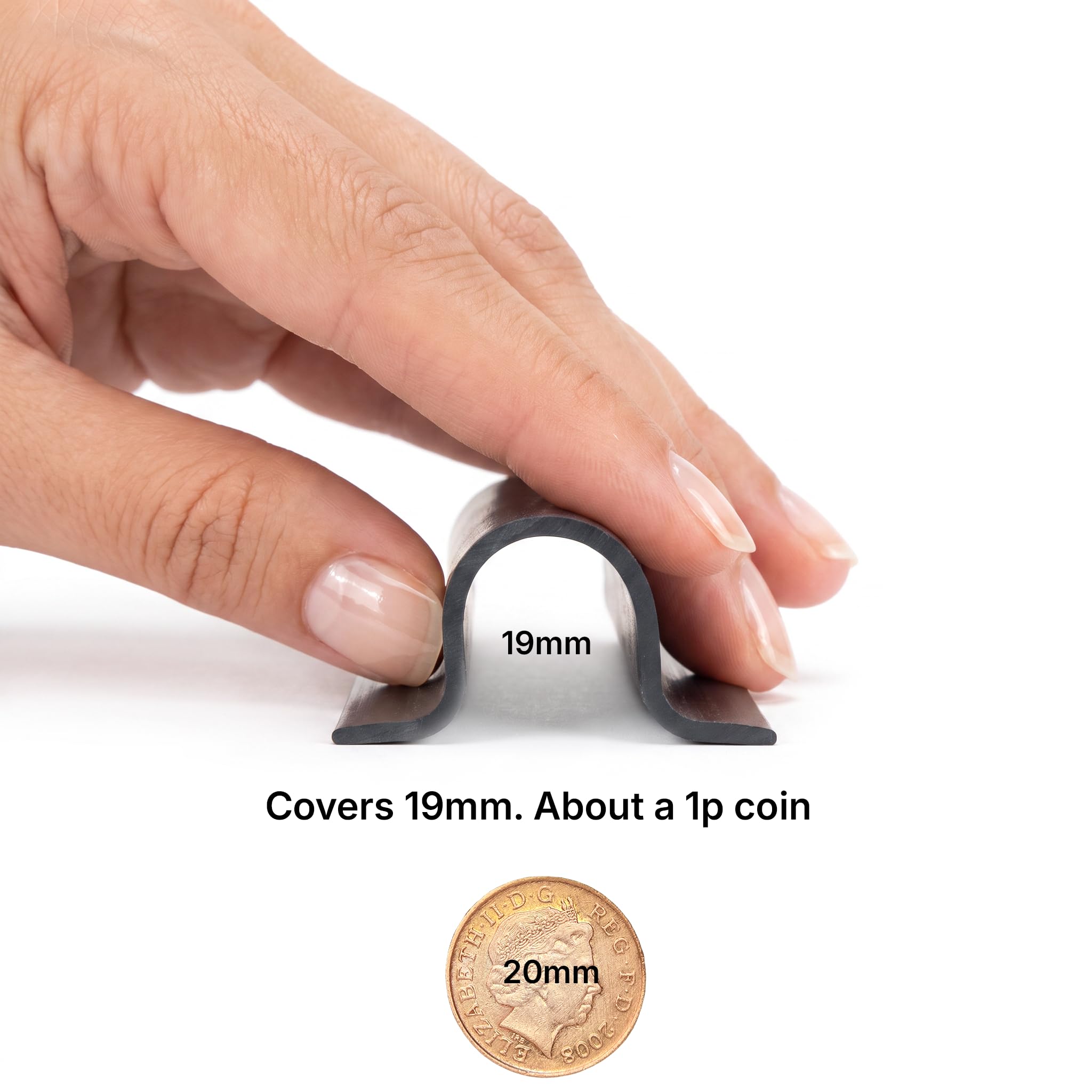 5 x 60 cm, protector de cable de uso externo negro para proteger datos telefónicos al aire libre, cables eléctricos, mangueras o tuberías de hasta 25 mm de grosor. La tapa de rosca a la pared