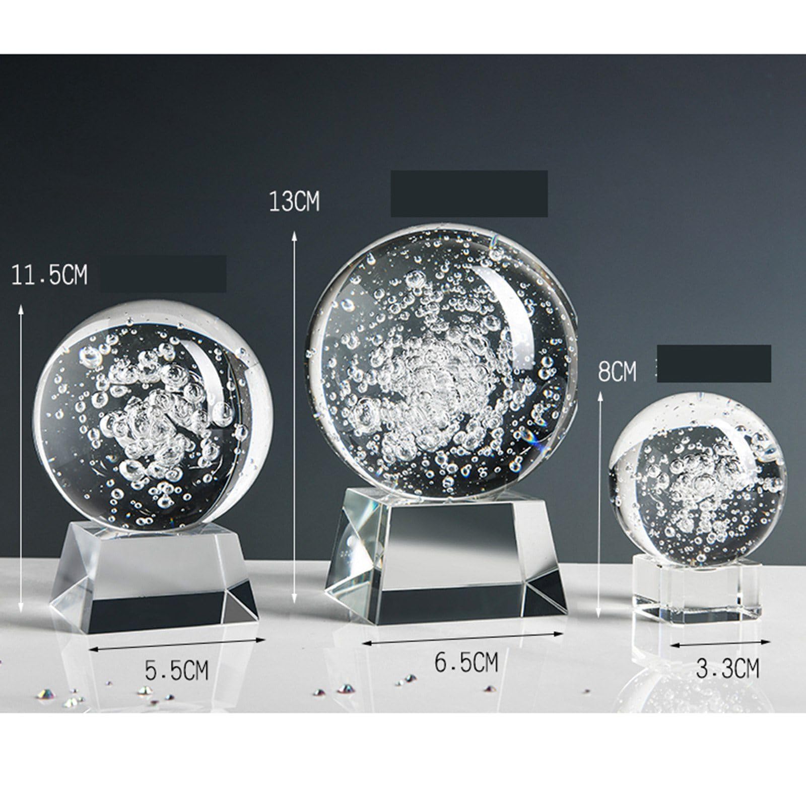 Amazon.co.jp: クリスタルボール 水晶玉 水晶球 透明 クリア 気泡 