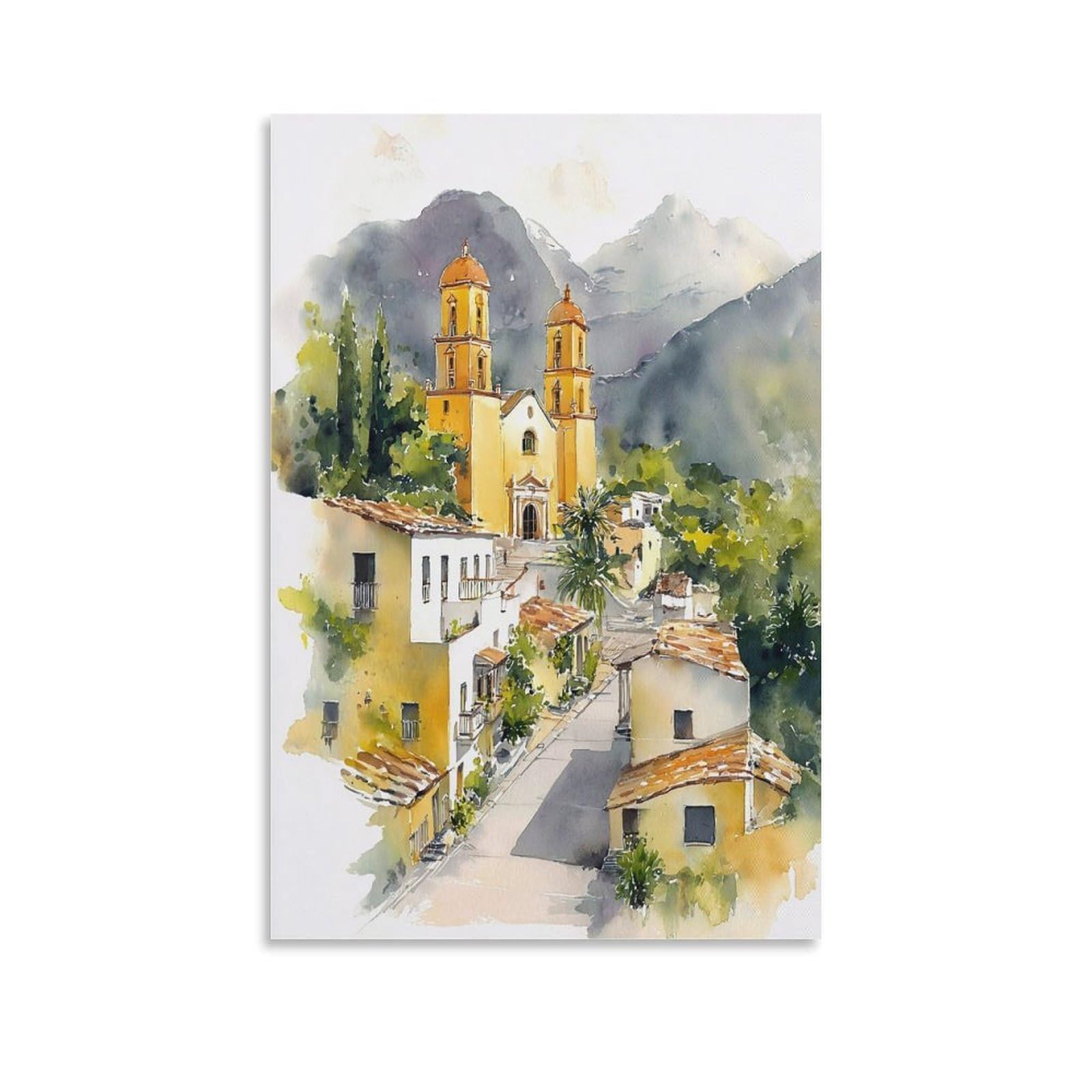 Oaxaca 24x36inch(60x90cm) Vintage Travel Poster Watercolor Canvas Art