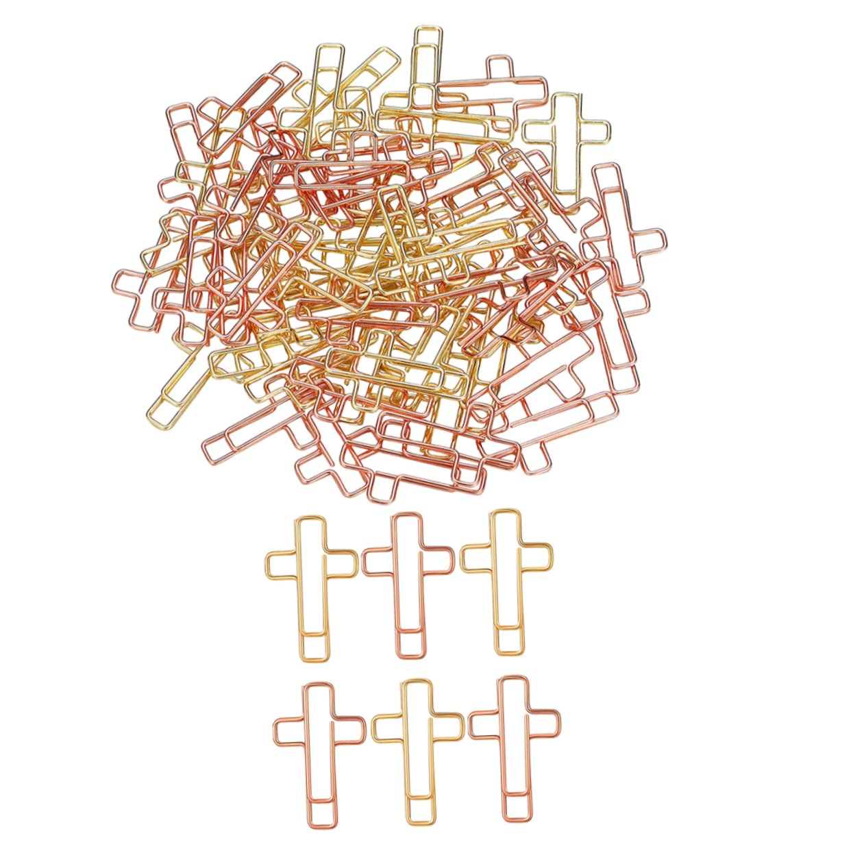 NUOBESTY 200pezzi Clip Carta Croce Fermagli Decorativi Per Ufficio e Studio Per Documenti Note e Segnalibri Colori e Perfetti Per Uso Religioso e Organizzazione Personale