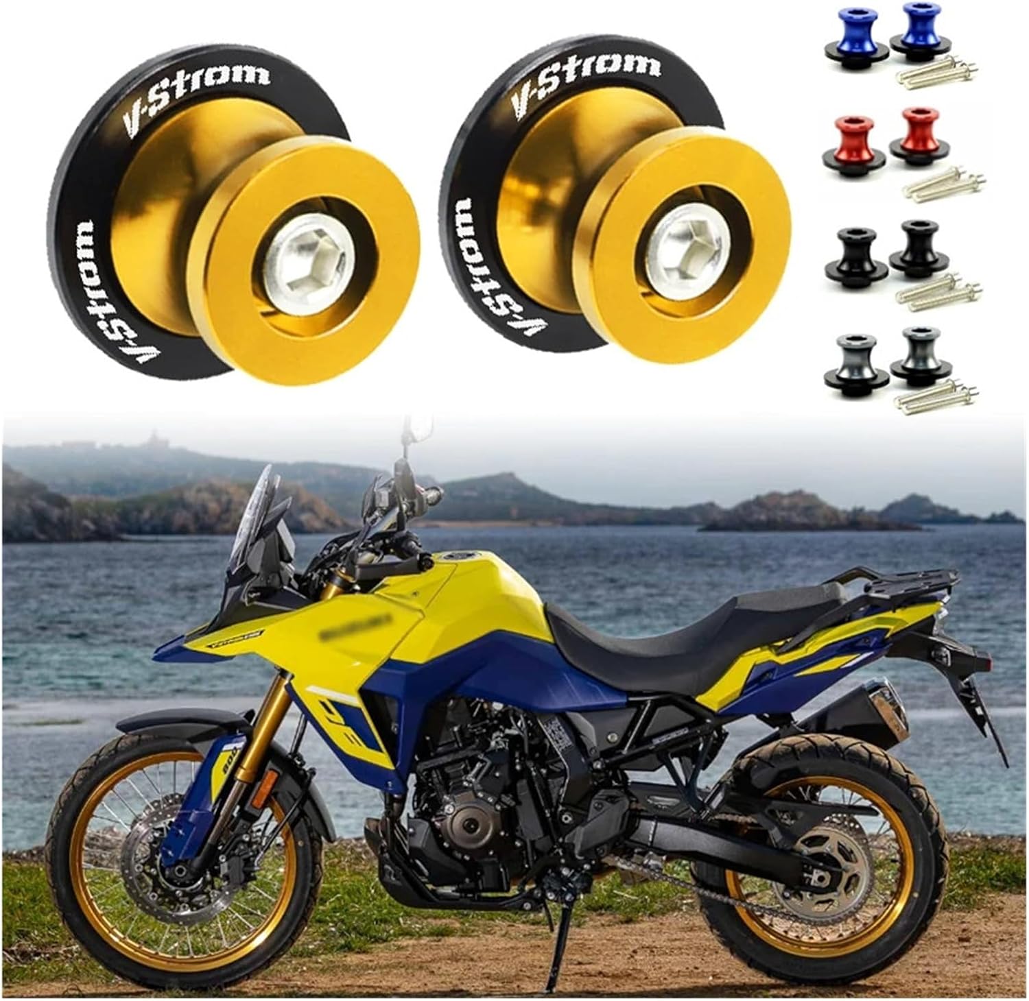 スイングアームスプール リアスタンドネジ スライダー 2個 VStrom 250 1050 XT VStrom650 VStrom