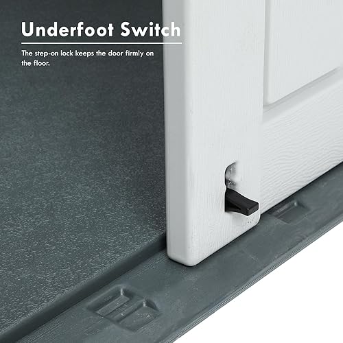 Miniatura 5 de Cobertizo de almacenamiento para exteriores de 35 pies cúbicos, caja de almacenamiento grande de resina, gabinete impermeable y con cerradura para