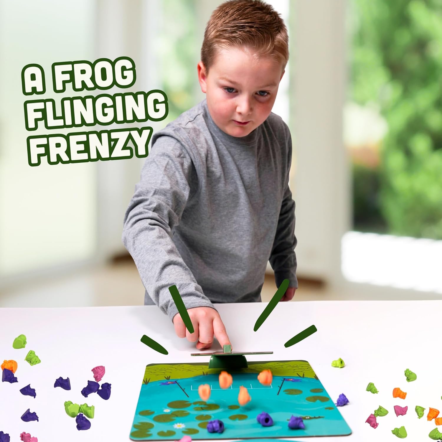 Frogs on Logs – A Fast-Paced Frog-Launching Board Game for Kids & Families – Match, Aim & Launch Frogs – 2-4 Players, Ages 8+ – Fun Family Game for Boys & Girls