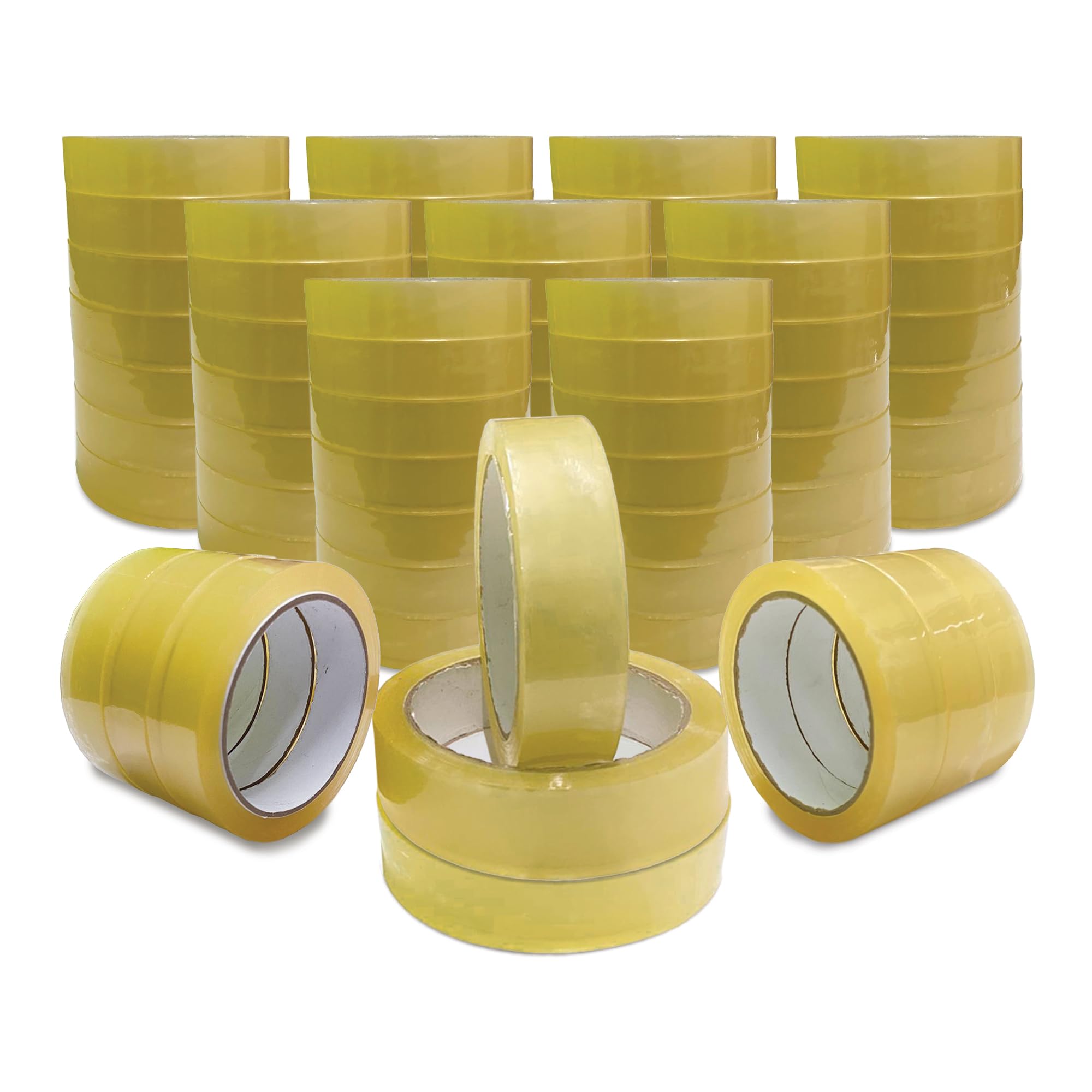 JeeJaan® 72 Rolls Strong Clear Packing Tape 24mm x 66m Heavy Duty Clear Adhesive Packaging Tape for Packing Parcels, Boxes, Postage, Moving House | Adhesive Parcel & Moving Out Essentials — image 1
