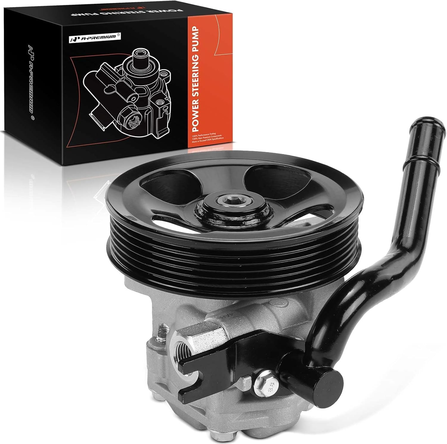 A-Premium Power Steering Pump, with Pulley, Compatible with Hyundai Azera 2006-2011, Sonata 2006 & Kia Amanti 2007-2009, 3.3L 3.8L, Replace # 571003F210, 571003L100