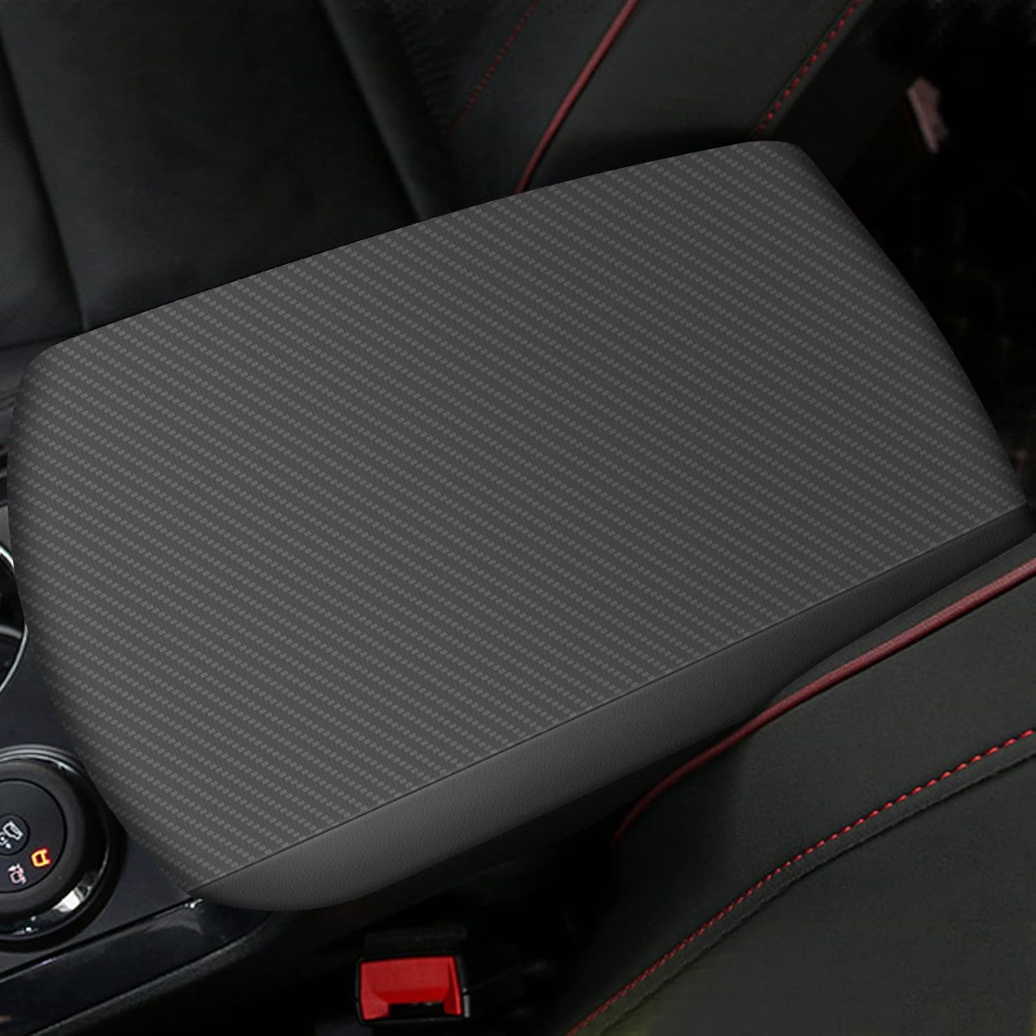 AOMSAZTO Console Covers for 2011-2019 Ford Explorer Armrest Covers for Ford Explorer Black with Carbon Fiber