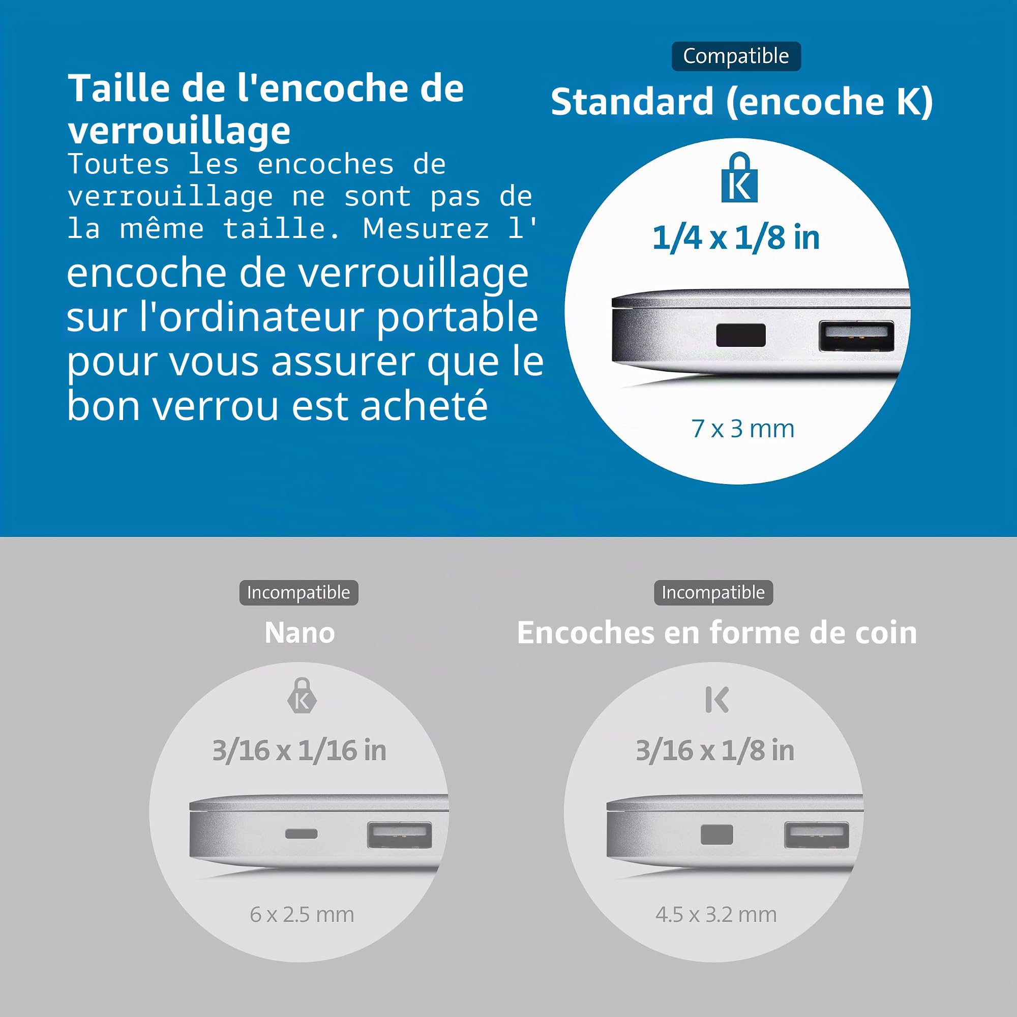 Kensington Câble antivol à combinaison pour ordinateurs portables et autres appareils (K64673AM)