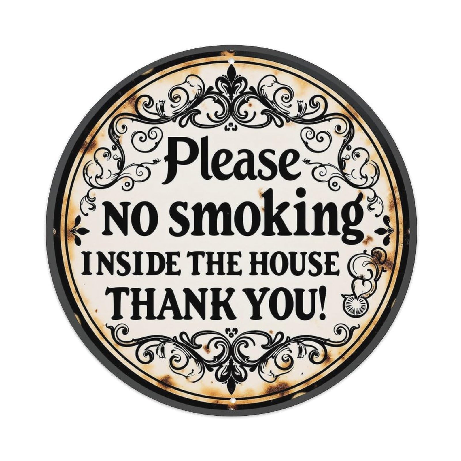 Jdyansheng Vintage Please No Smoking Inside House Tin Sign Metal Poster Metal Signs For Home Man Cave Bar Cafe Kitchen Laundry Room Wall Decorations 8X8 Inches