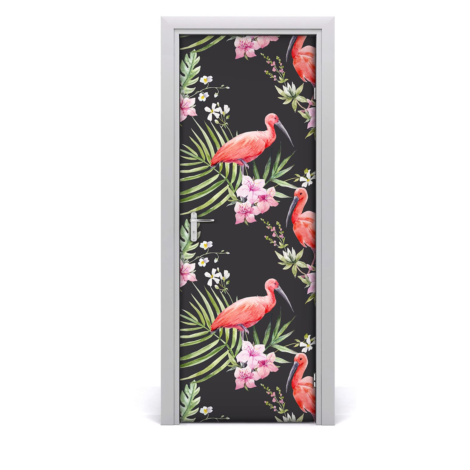 Rénover une porte abîmée facilement avec le sticker flamant 70x200
